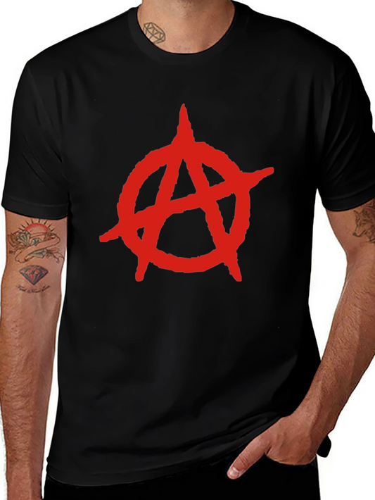 Anarchy Symbol T-Shirt - Bold Red Design