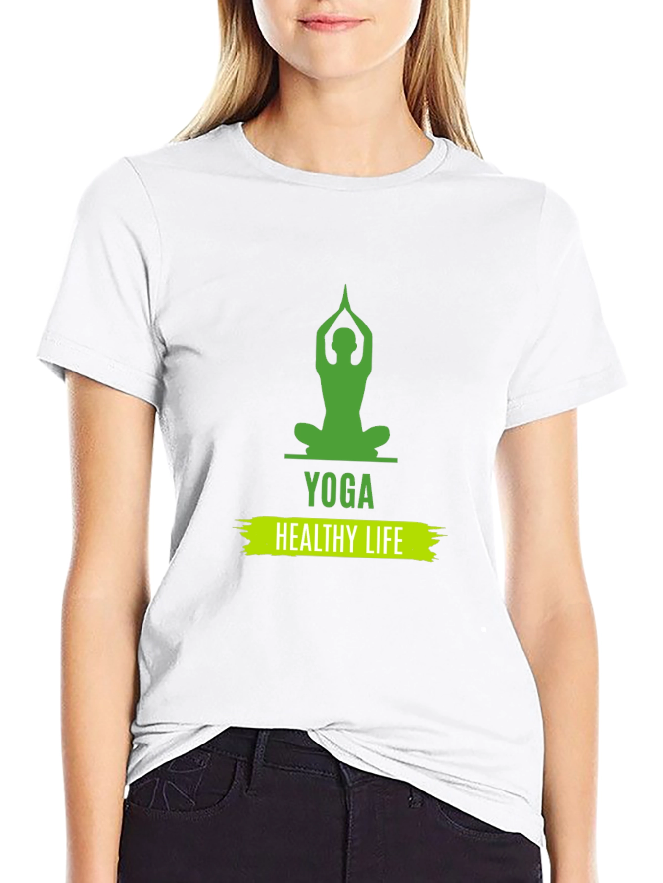 Yoga Healthy Life Graphic Tee - Unisex Black T-Shirt
