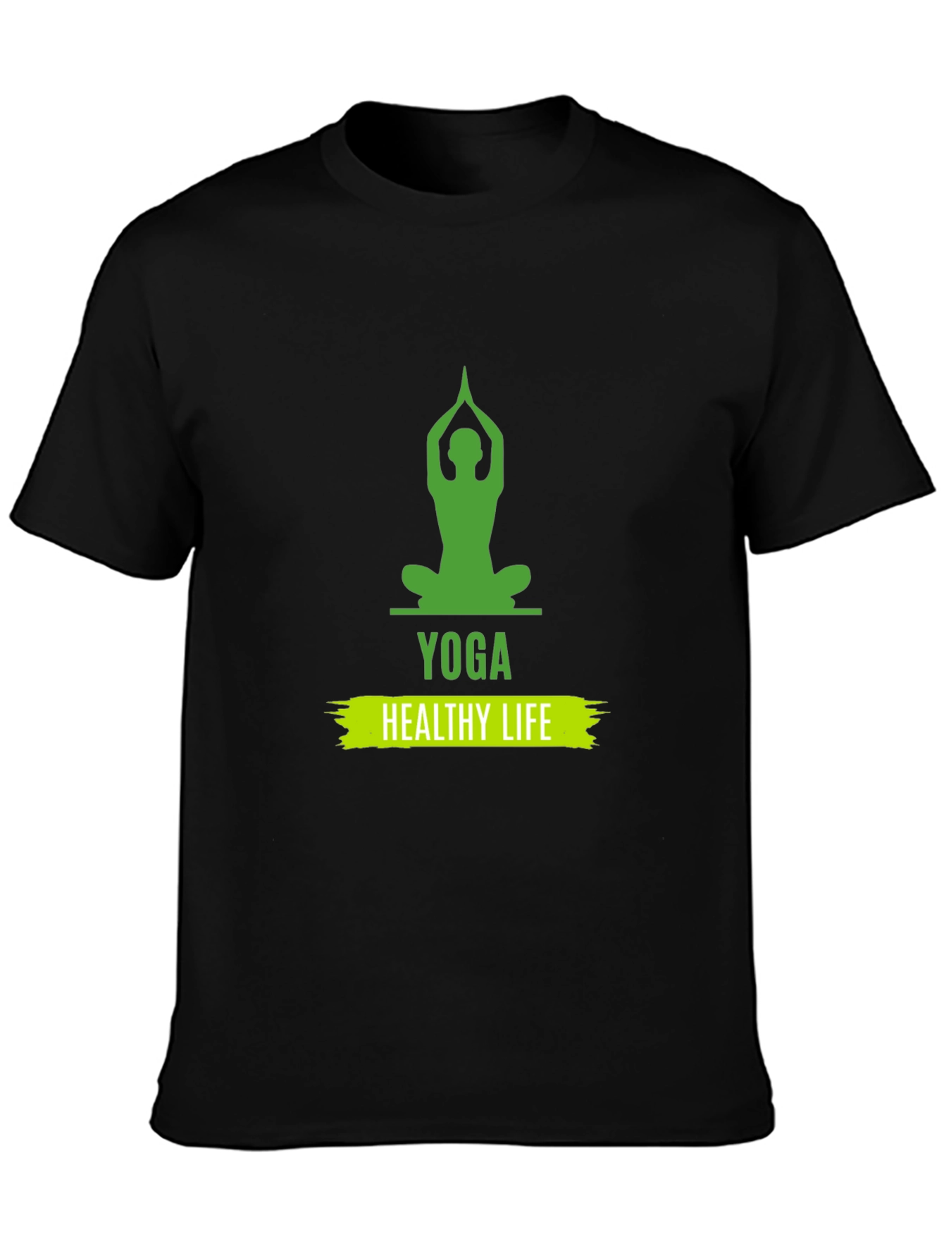 Yoga Healthy Life Graphic Tee - Unisex Black T-Shirt