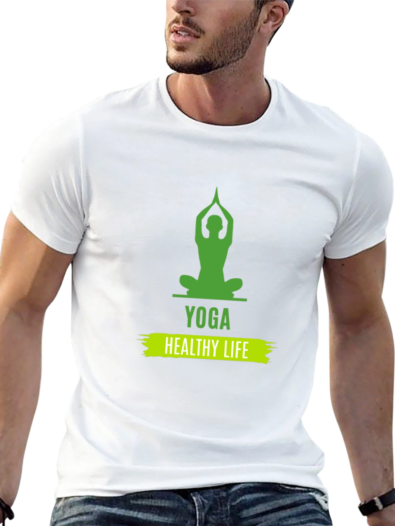 Yoga Healthy Life Graphic Tee - Unisex Black T-Shirt