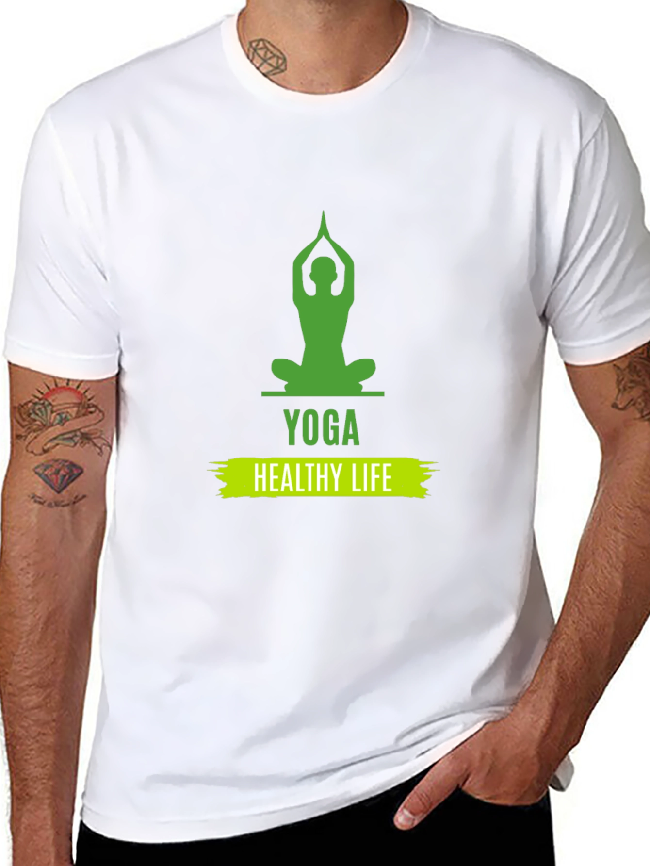 Yoga Healthy Life Graphic Tee - Unisex Black T-Shirt