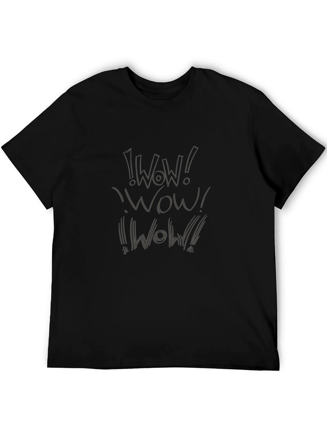 WOW! Graphic Print Black T-Shirt