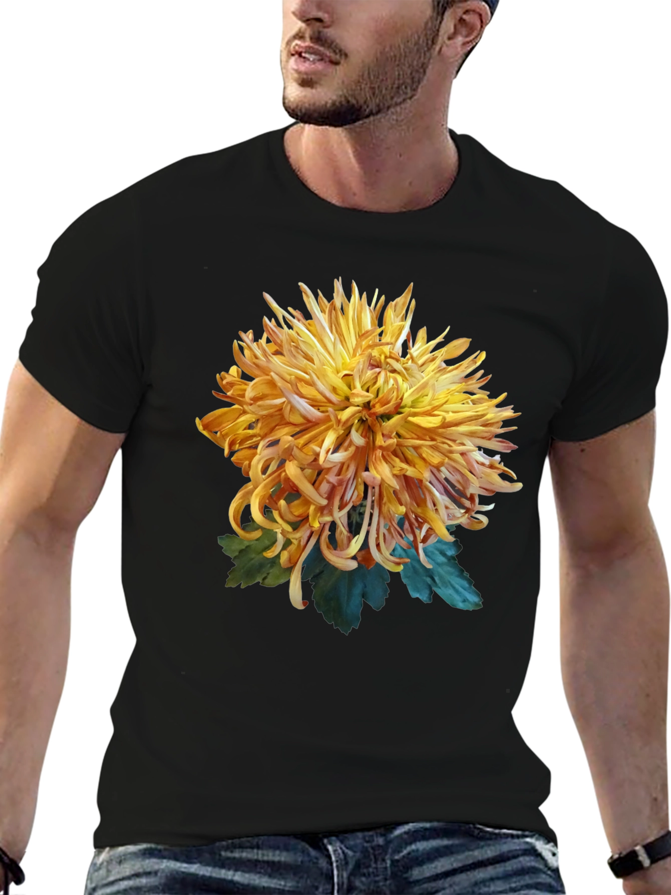 Floral Graphic Black T-Shirt