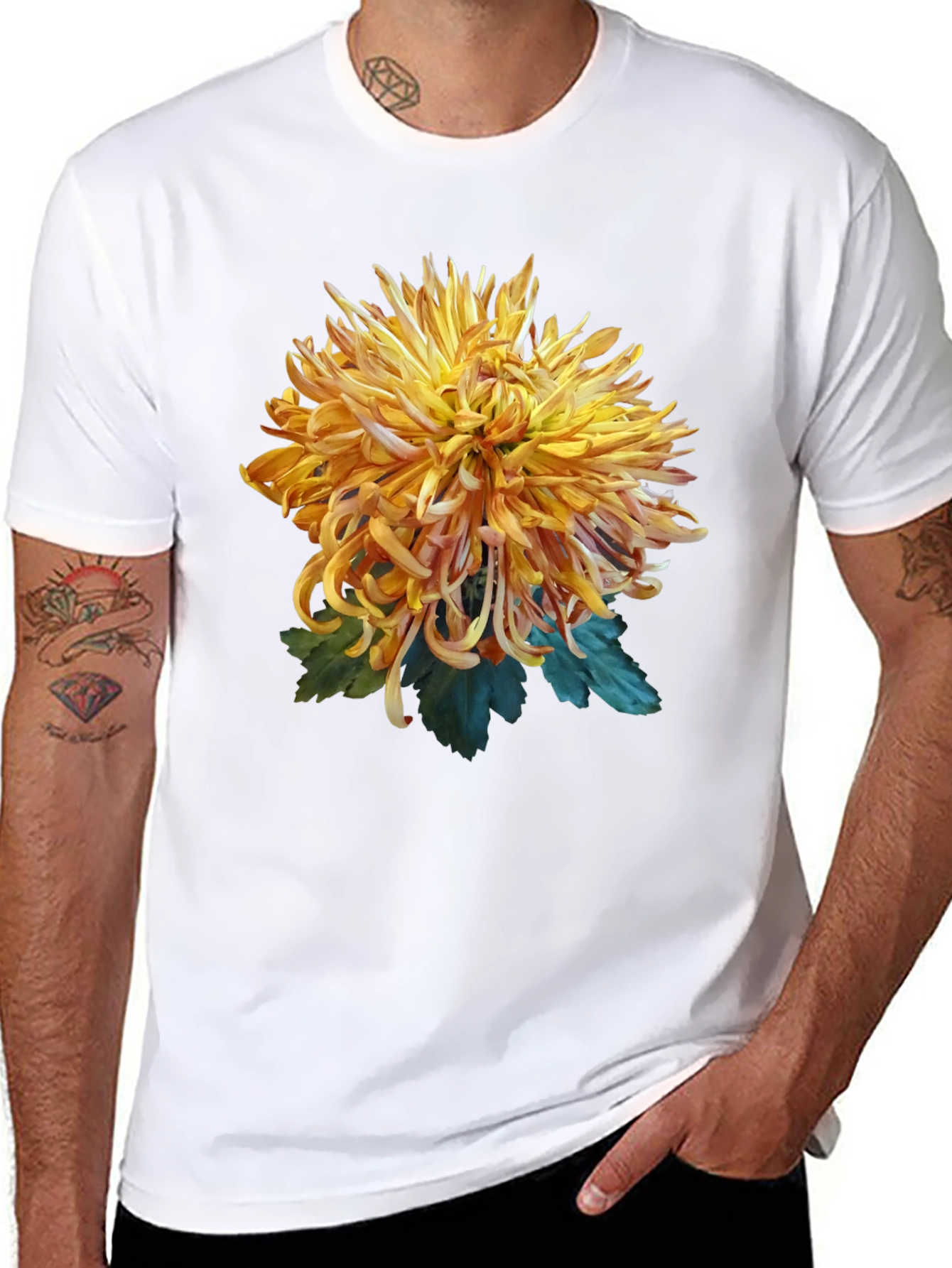 Floral Graphic Black T-Shirt
