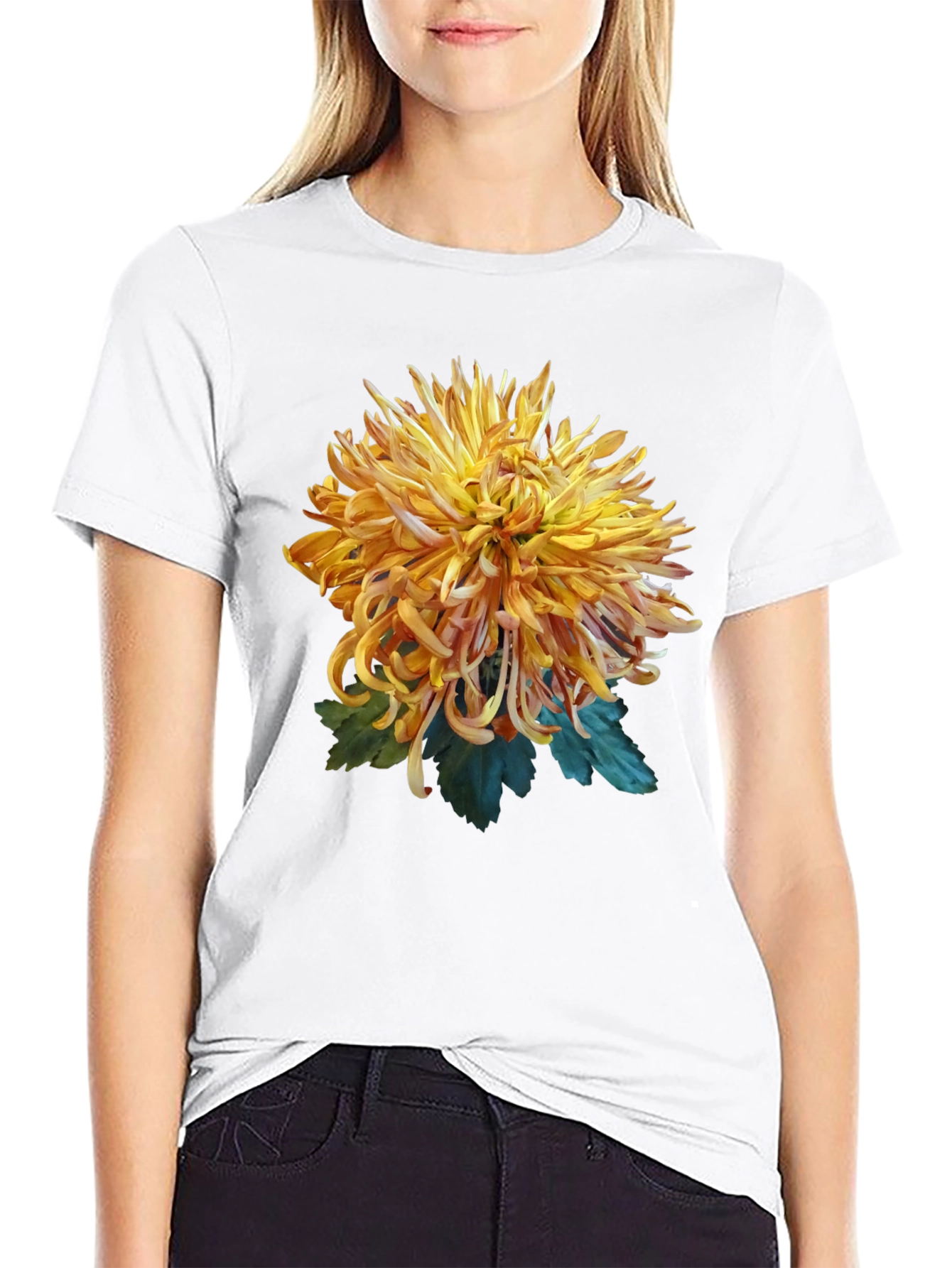 Floral Graphic Black T-Shirt