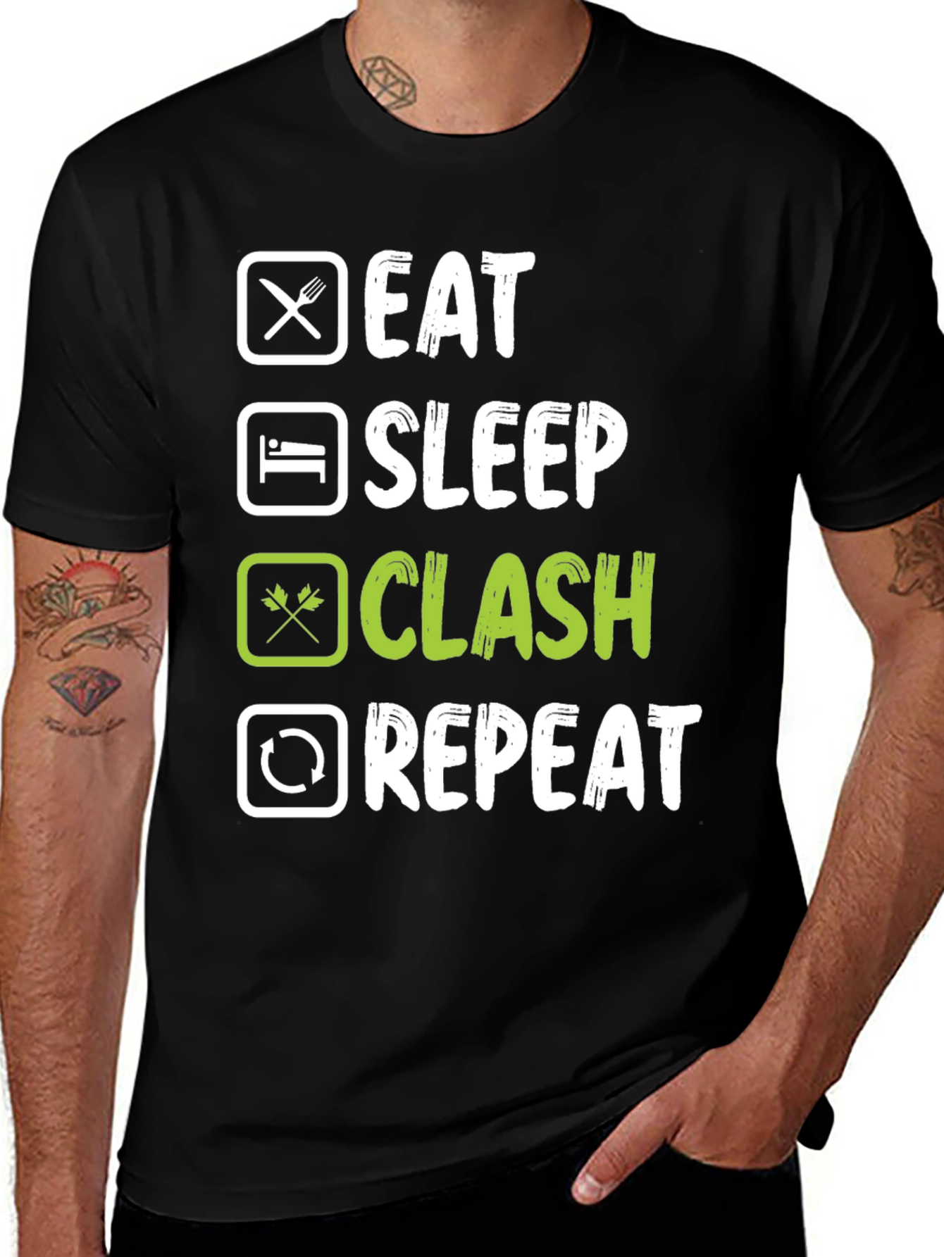 Eat Sleep Clash Repeat T-Shirt