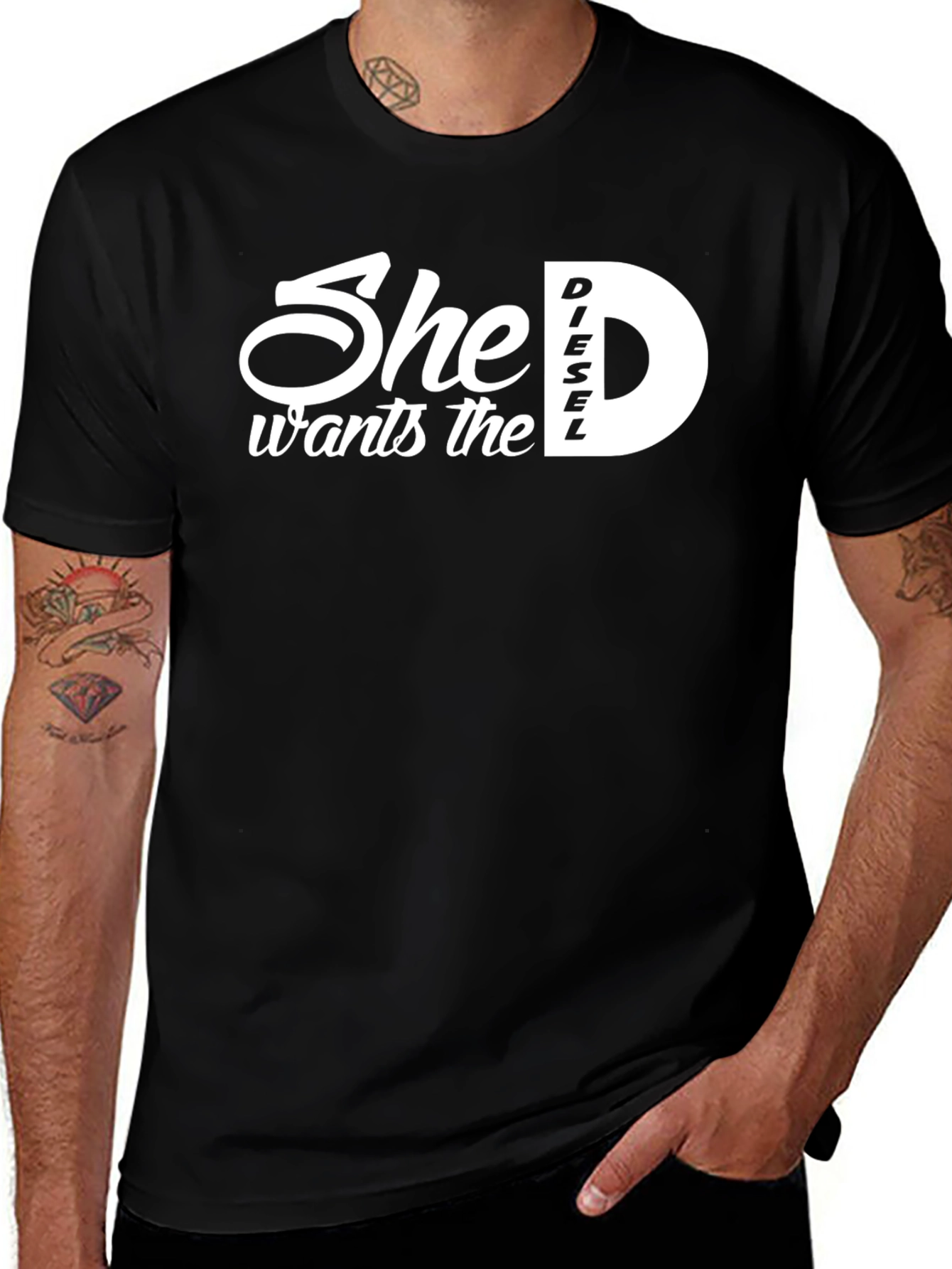 She Wants the Diesel D T-Shirt - Black