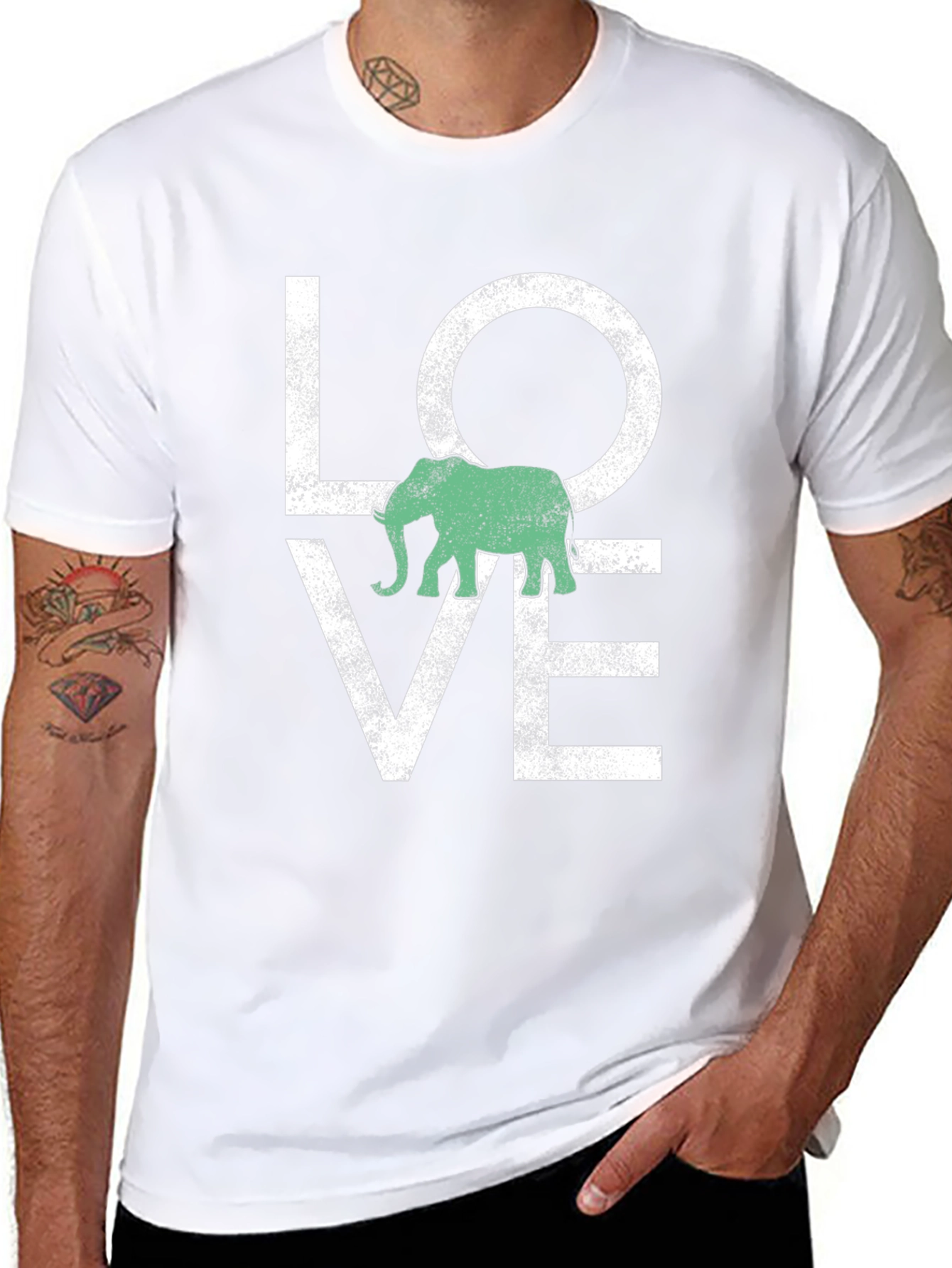 Elephant Love T-Shirt - Animal Graphic Tee