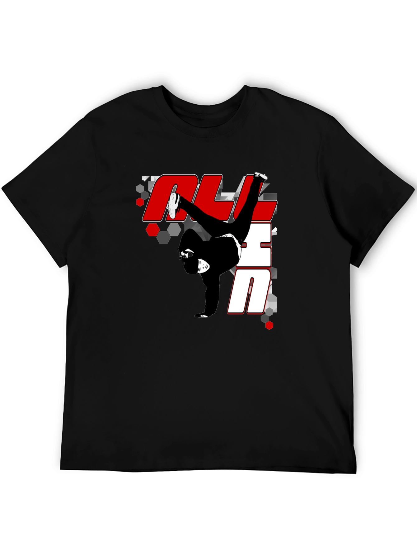 Breakdance Graphic Print Black T-Shirt
