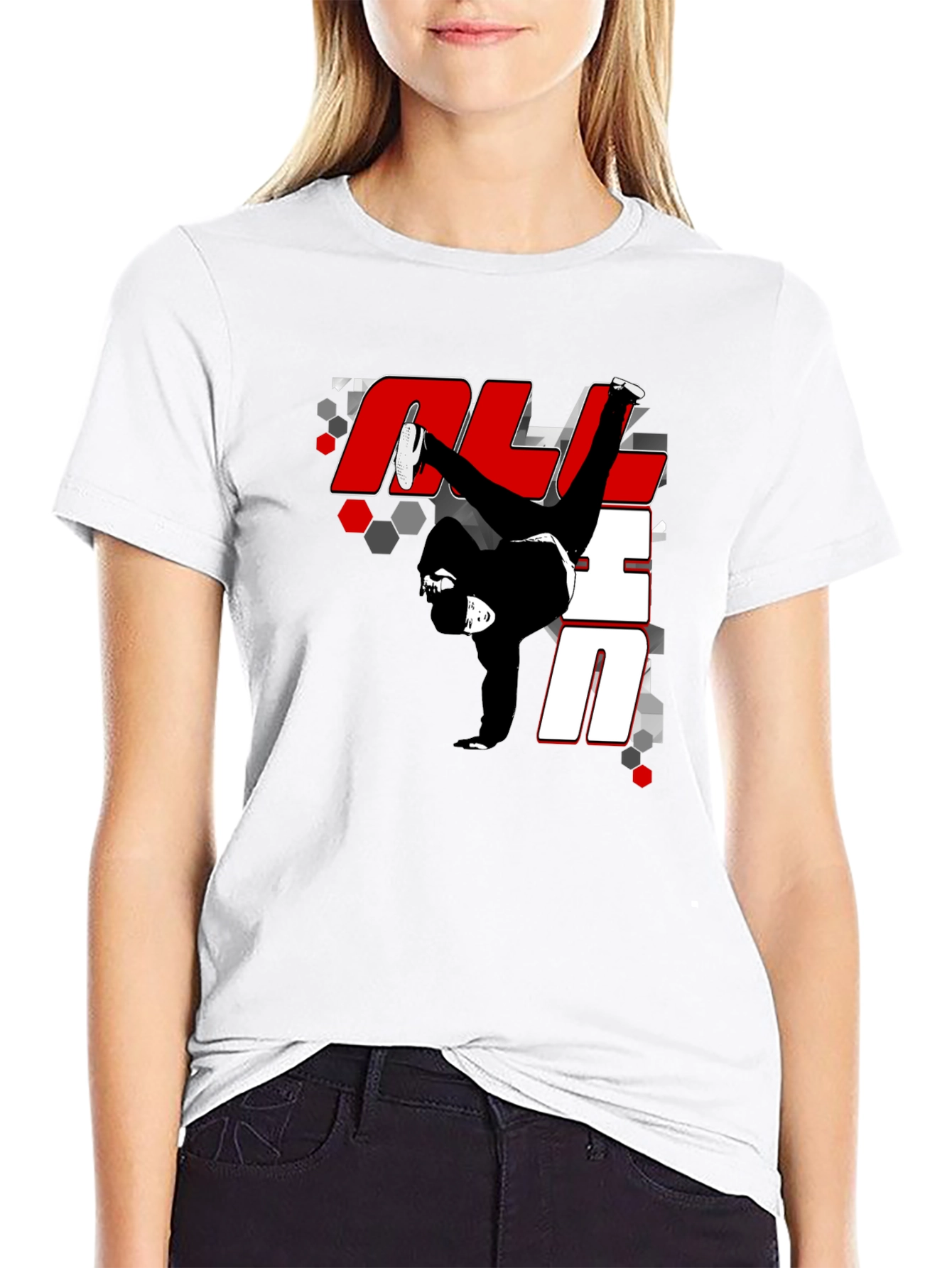 Breakdance Graphic Print Black T-Shirt