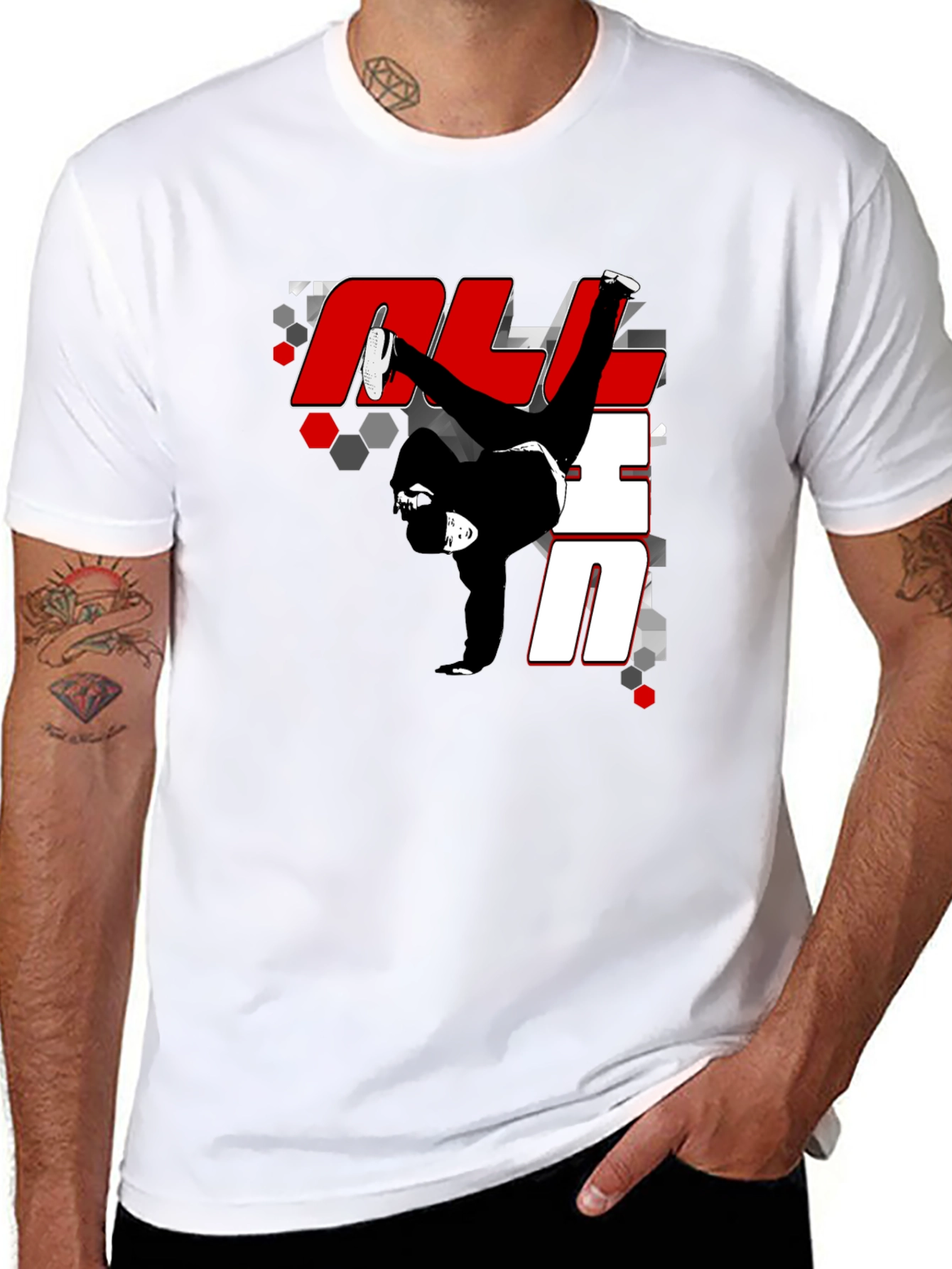 Breakdance Graphic Print Black T-Shirt