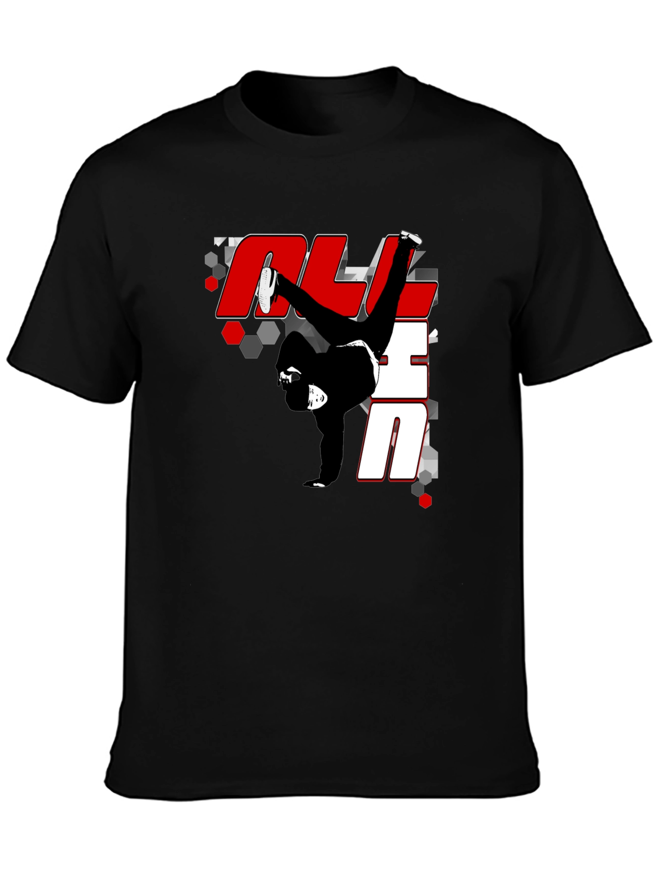 Breakdance Graphic Print Black T-Shirt
