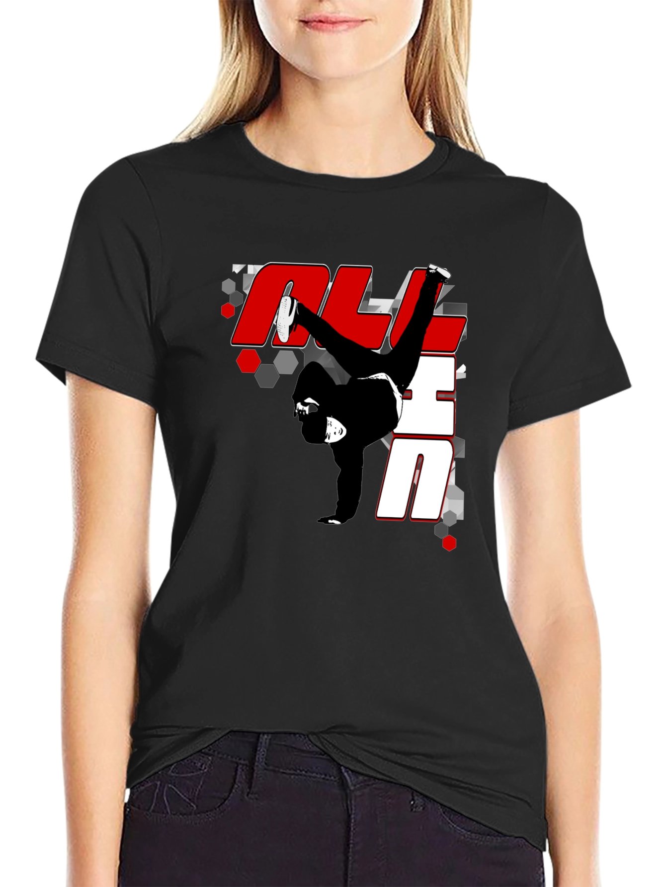 Breakdance Graphic Print Black T-Shirt