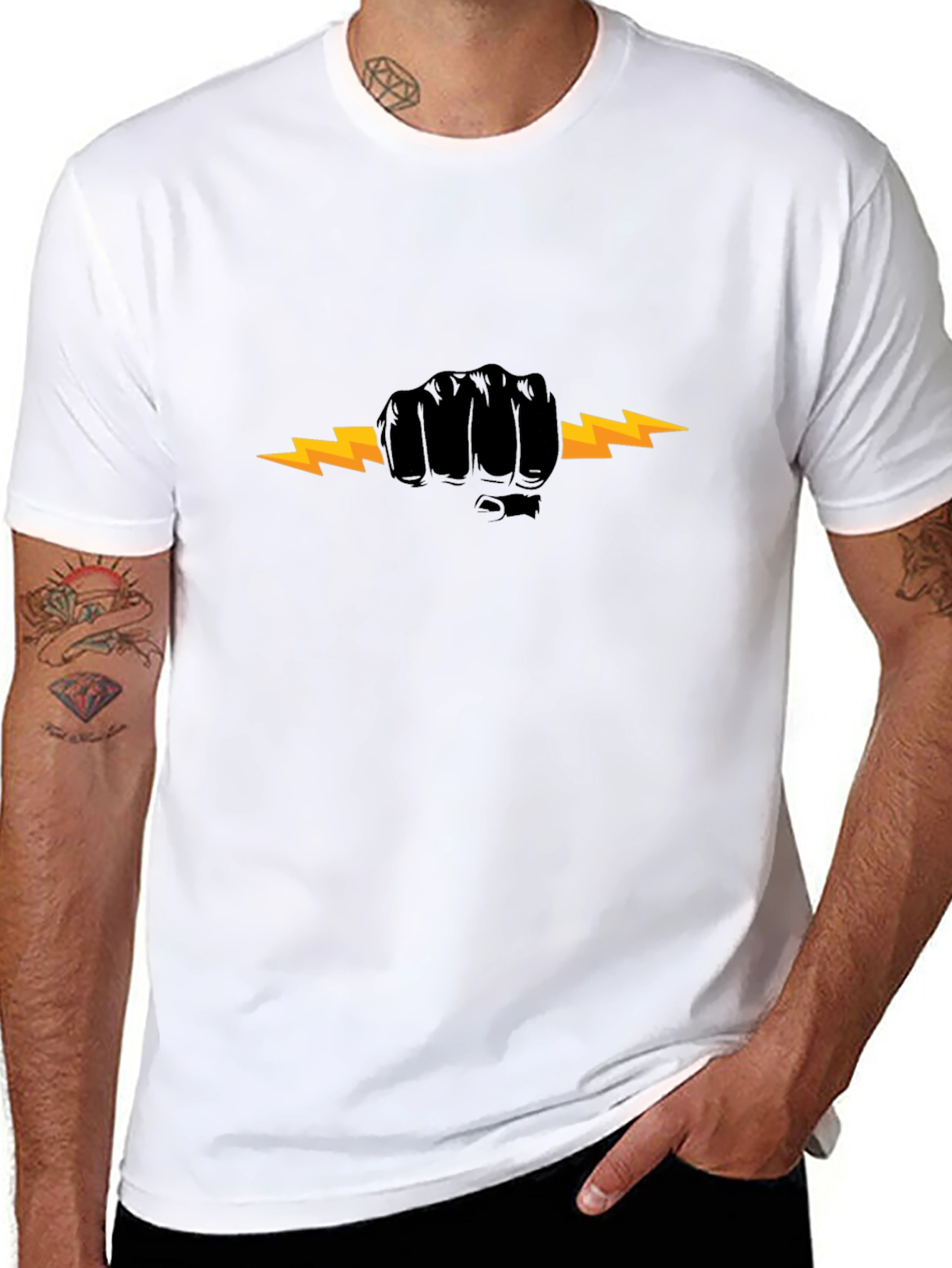 Electric Fist Black T-Shirt - Bold Graphic Tee