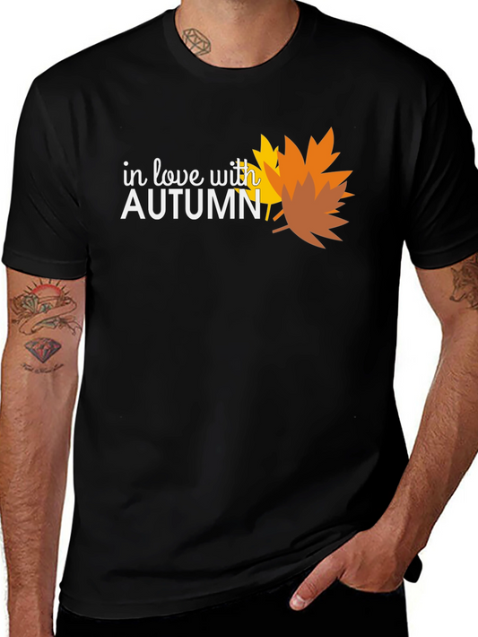 In Love With Autumn Black T-Shirt