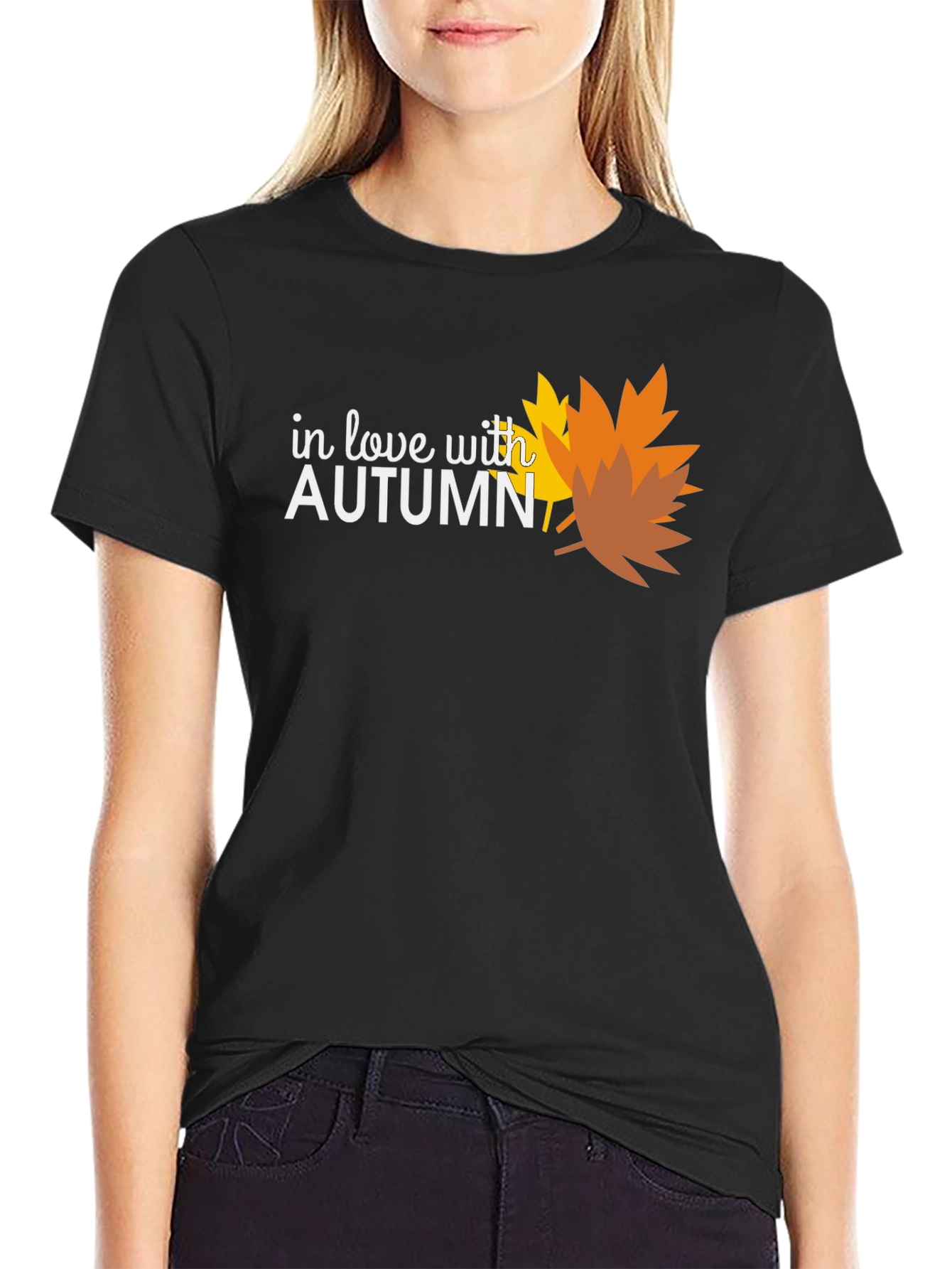 In Love With Autumn Black T-Shirt