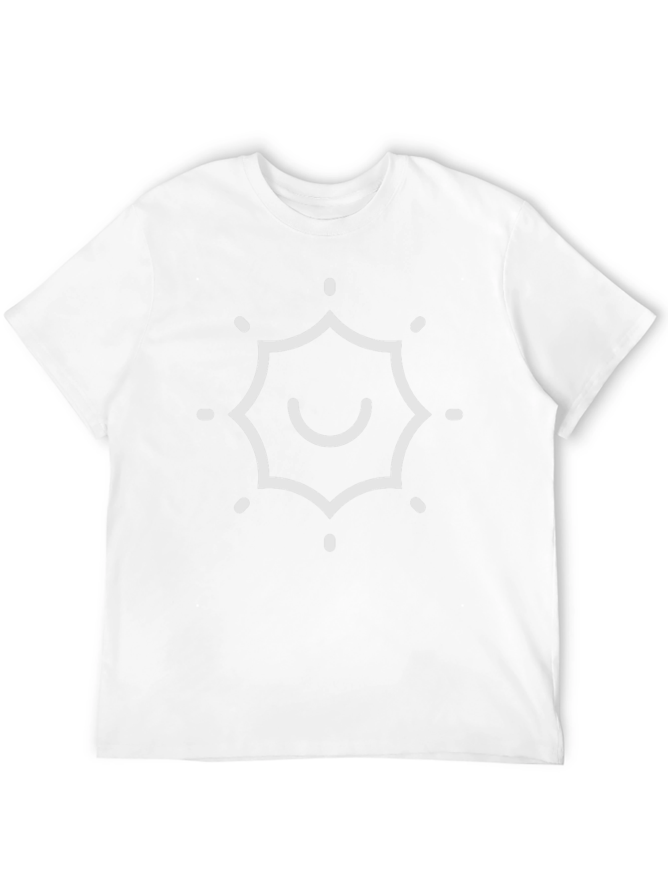 Mens Black T-Shirt with White Sun Graphic Print