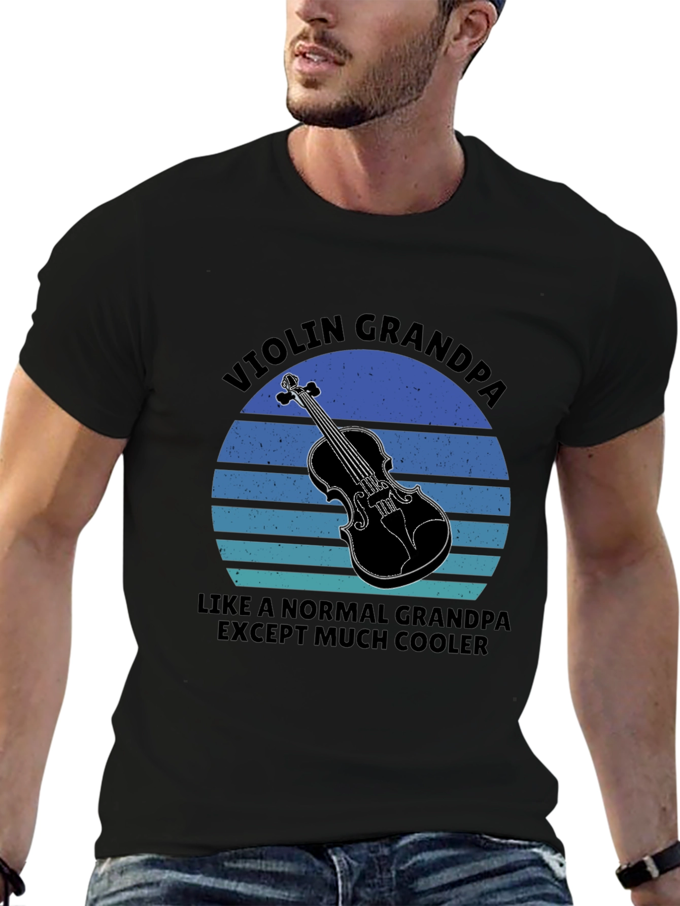 Violin Grandpa T-Shirt - Cool Musician Grandfather Tee