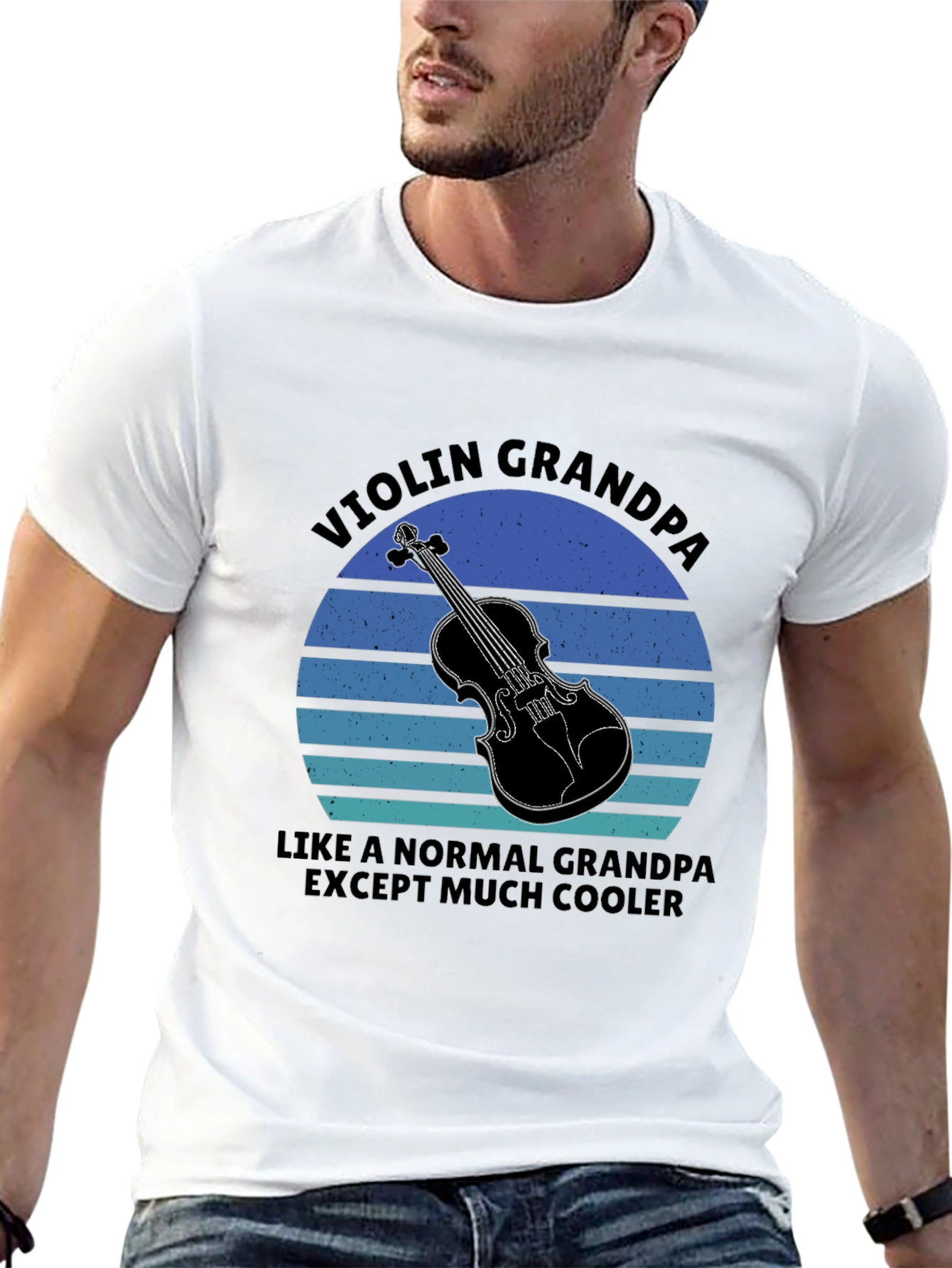 Violin Grandpa T-Shirt - Cool Musician Grandfather Tee