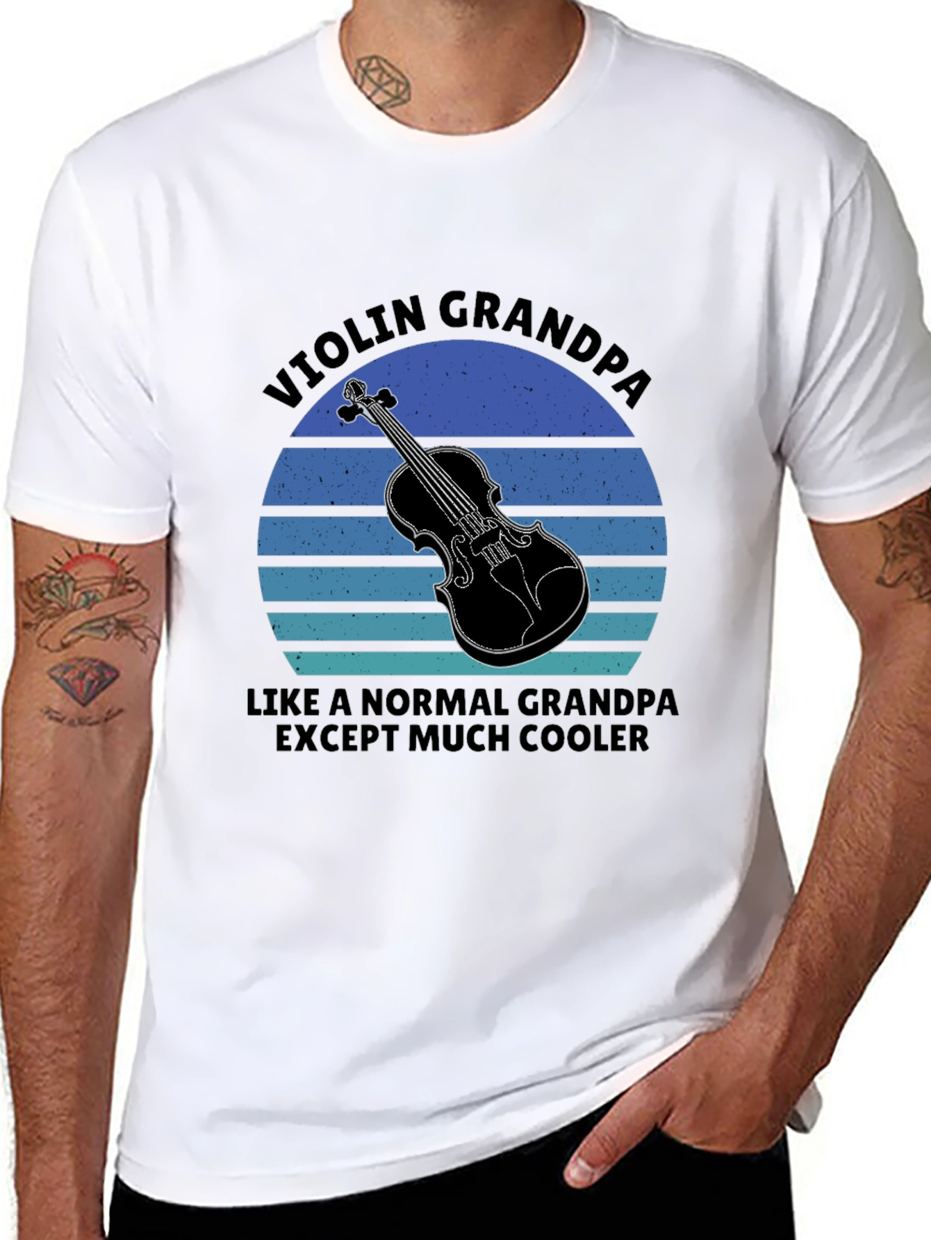 Violin Grandpa T-Shirt - Cool Musician Grandfather Tee