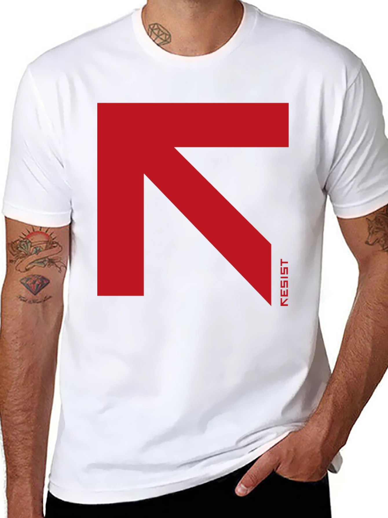 Resist Arrow Graphic Tee - Bold Statement Shirt