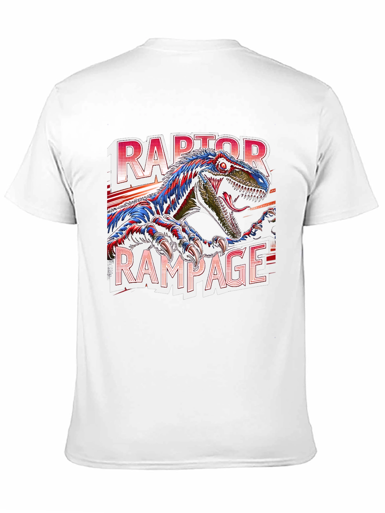 Raptor Rampage Graphic T-Shirt - Dinosaur Design