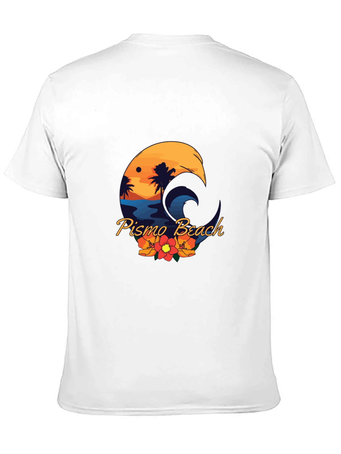 Pismo Beach Graphic Tee - Sunset Palms & Waves