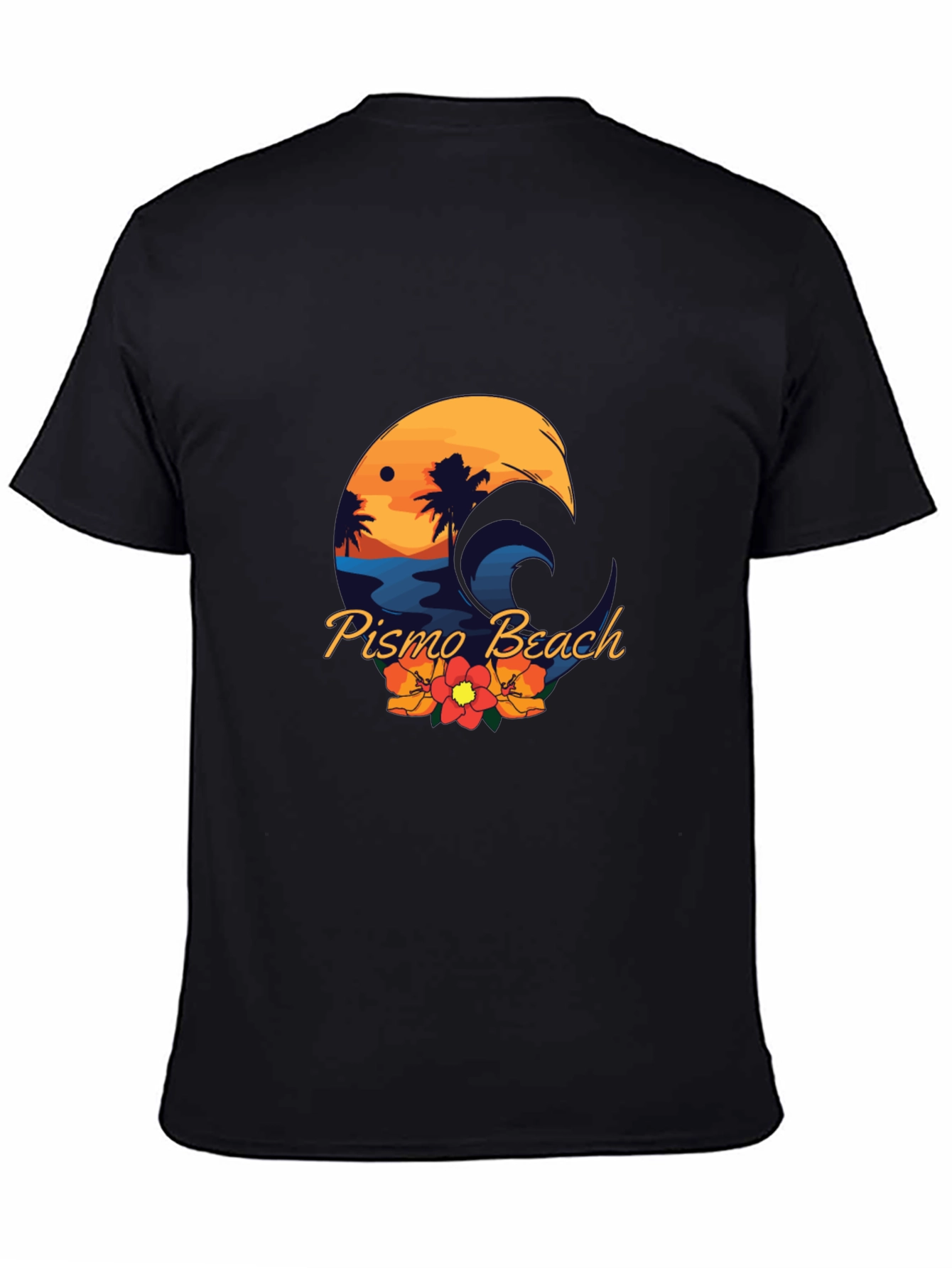Pismo Beach Graphic Tee - Sunset Palms & Waves