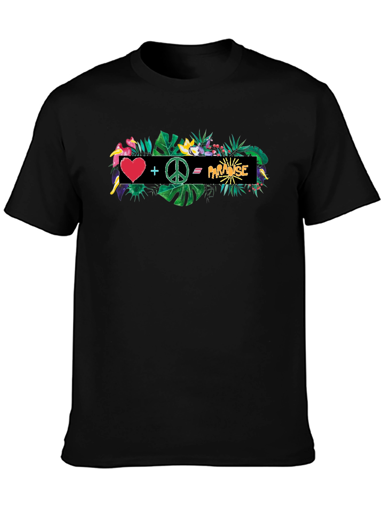 Tropical Paradise Graphic Tee - Heart Peace Vacation Vibes