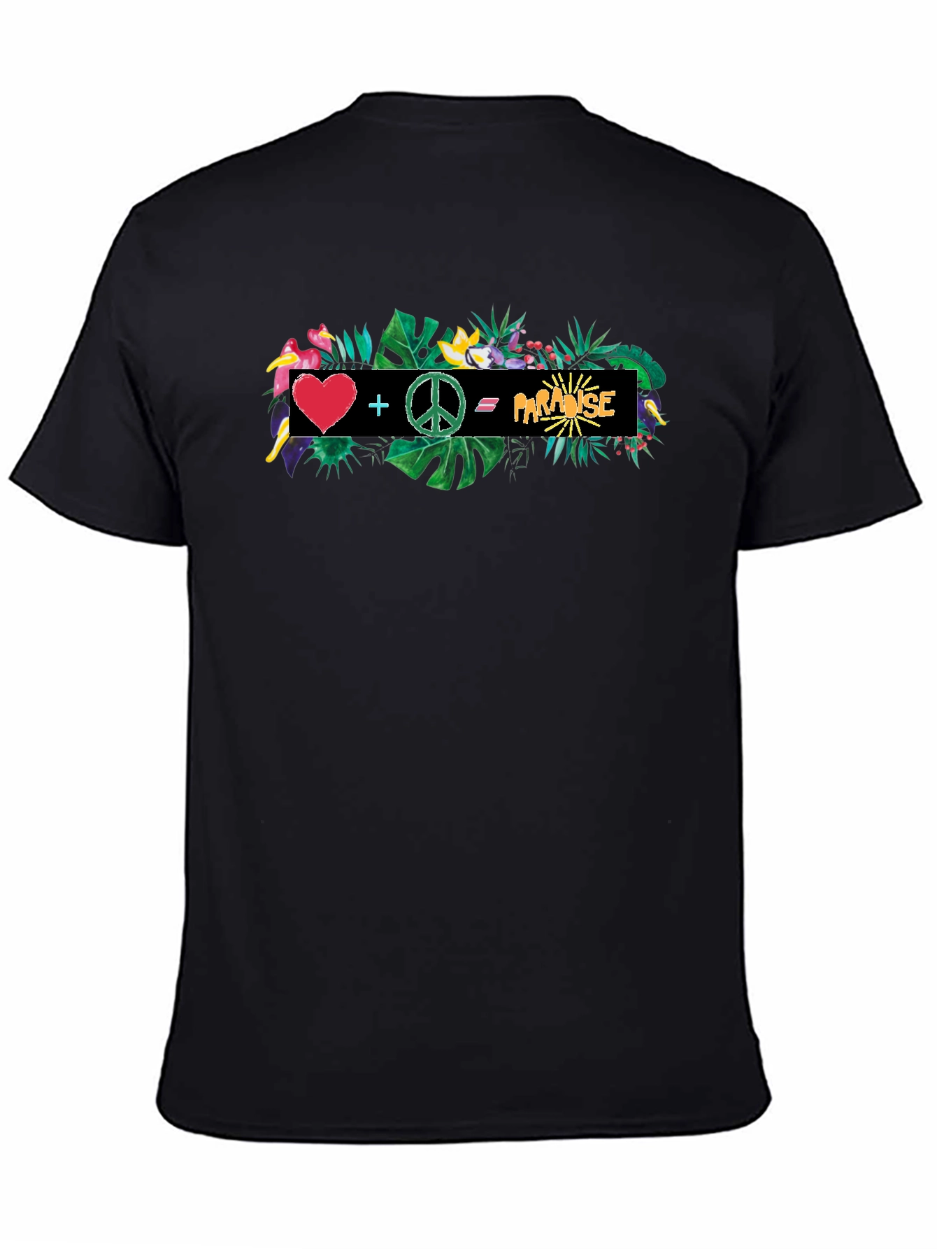 Tropical Paradise Graphic Tee - Heart Peace Vacation Vibes