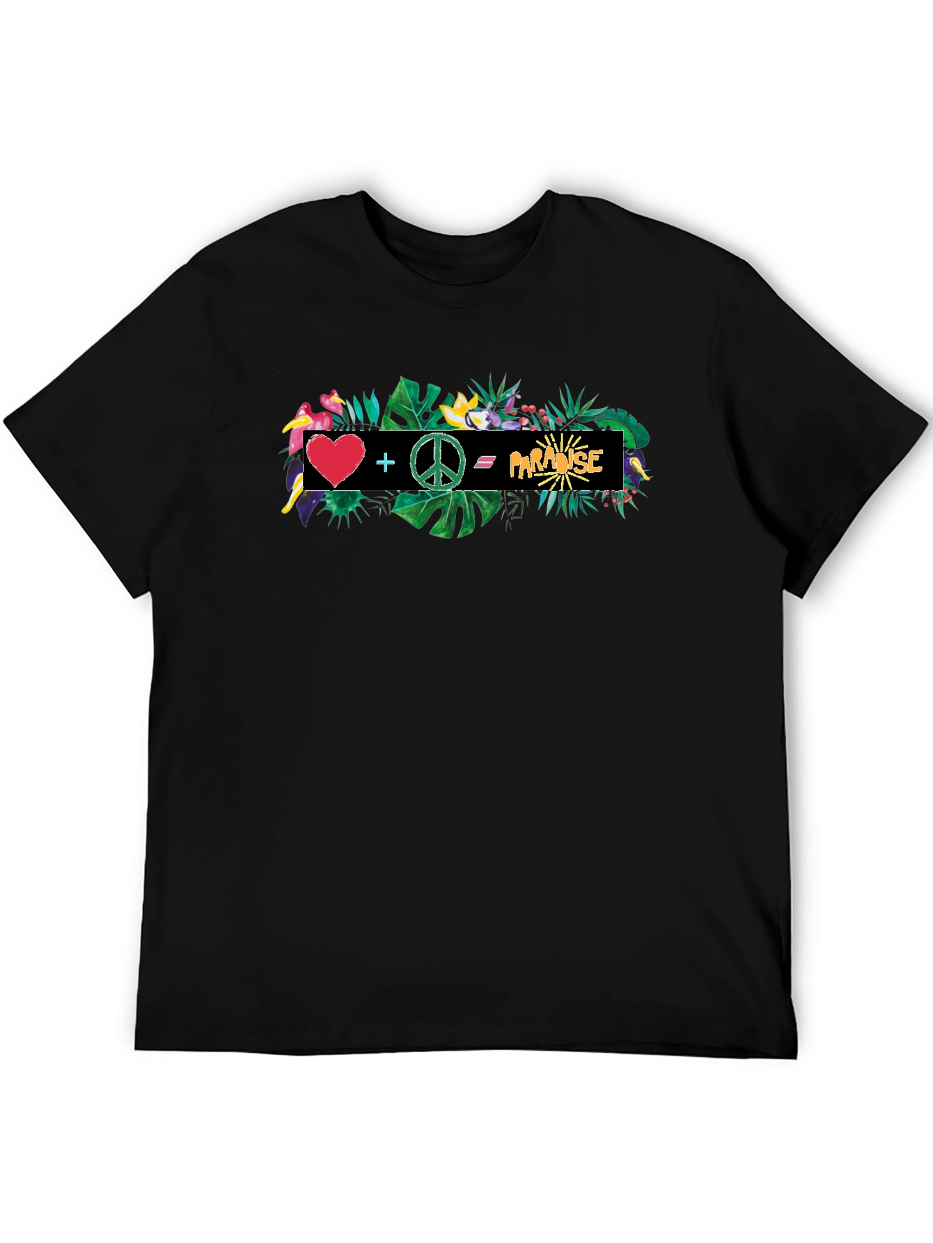 Tropical Paradise Graphic Tee - Heart Peace Vacation Vibes