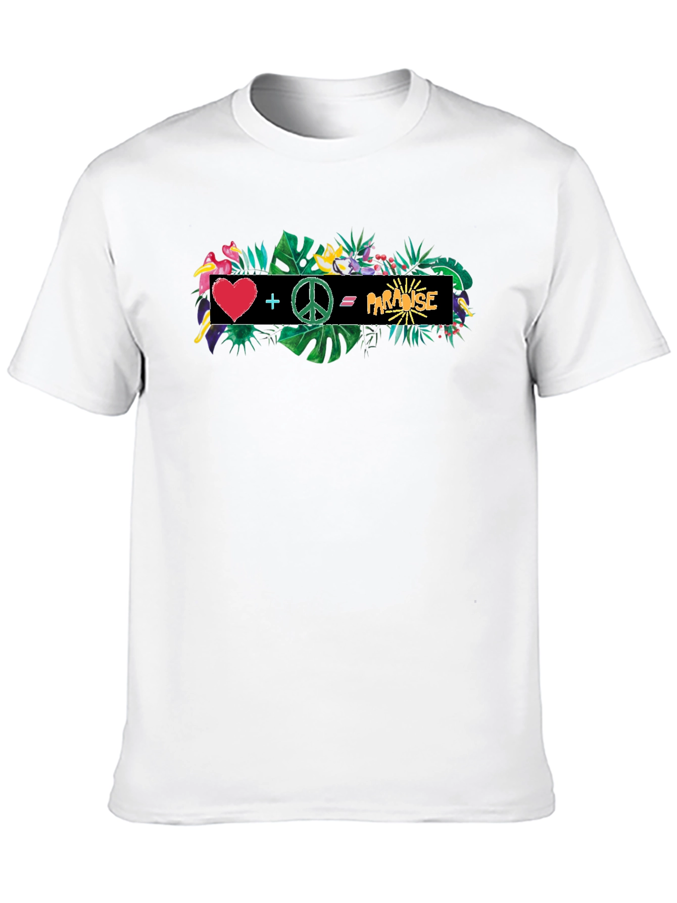 Tropical Paradise Graphic Tee - Heart Peace Vacation Vibes