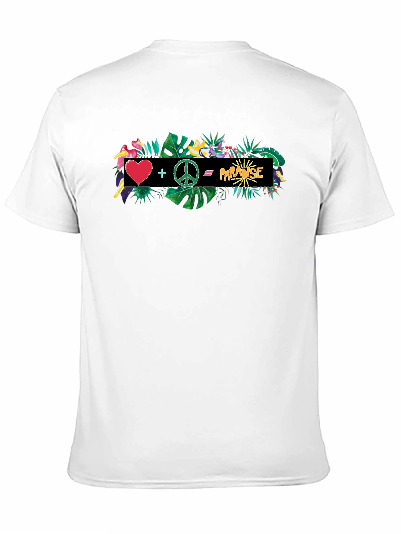 Tropical Paradise Graphic Tee - Heart Peace Vacation Vibes
