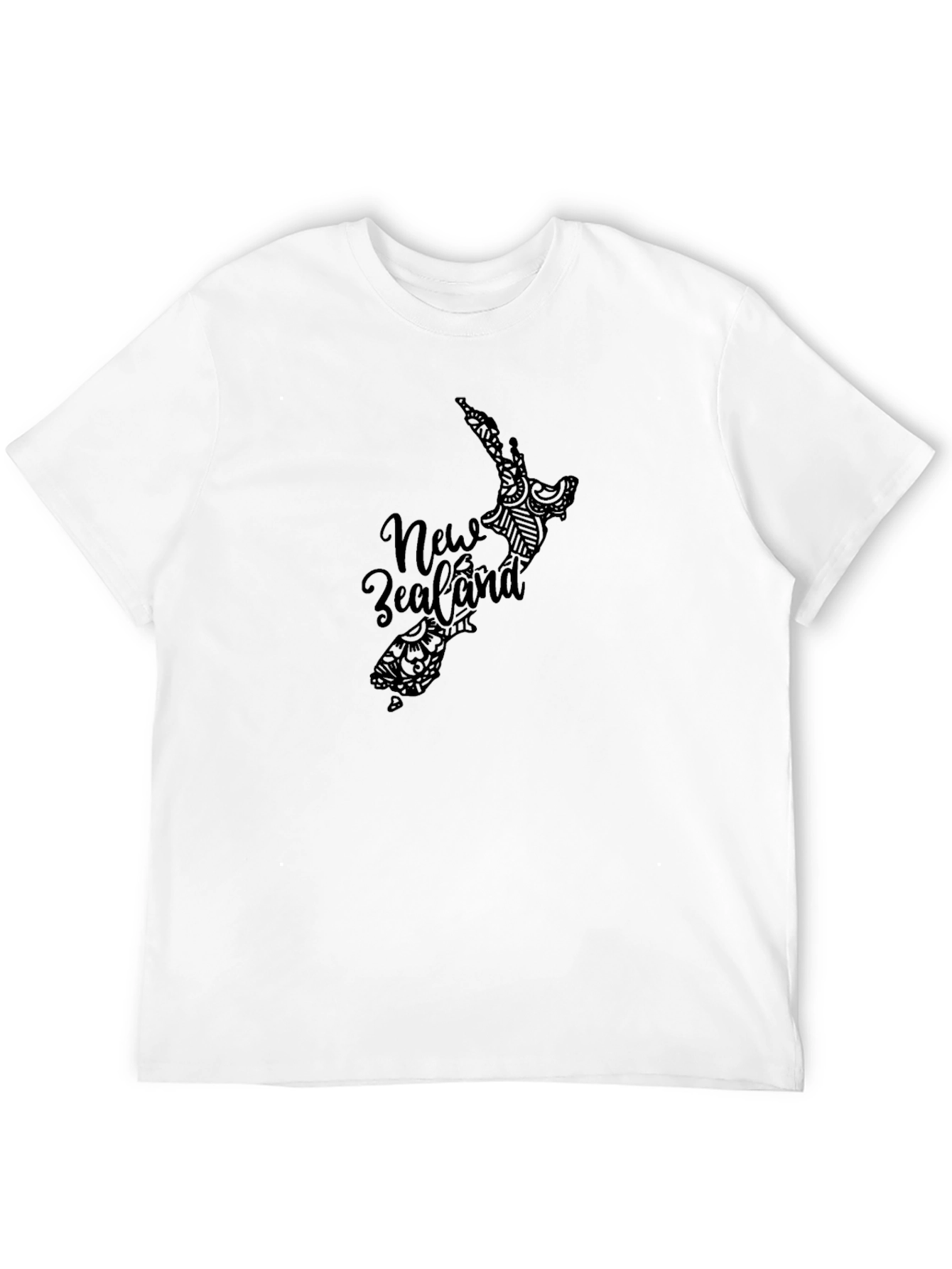 New Zealand Map Graphic Black T-Shirt