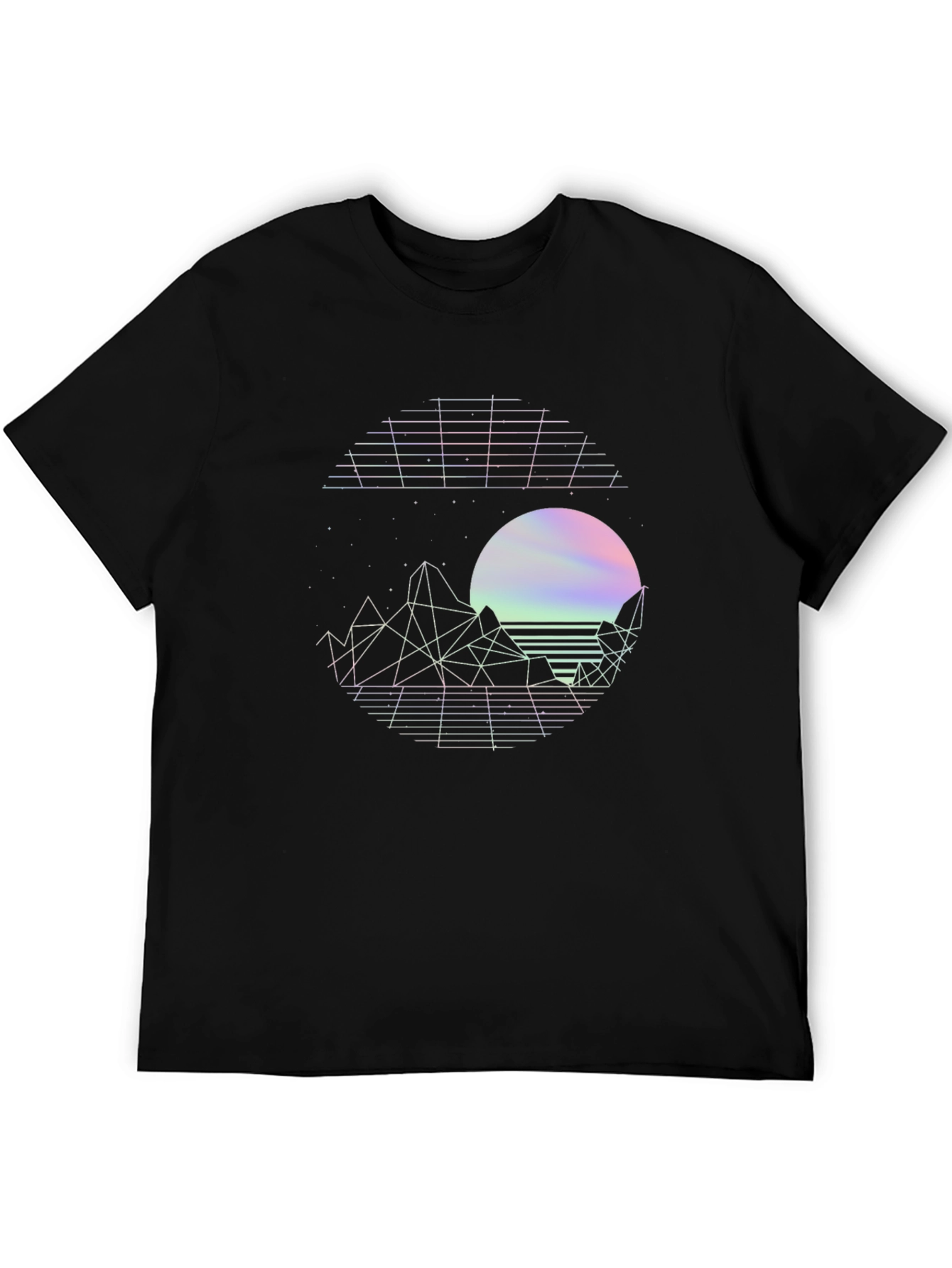 Retro Wave Graphic T-Shirt - Mens Black Tee