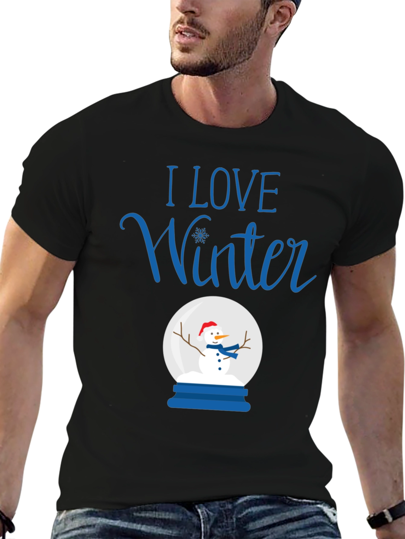 I Love Winter Snow Globe T-Shirt