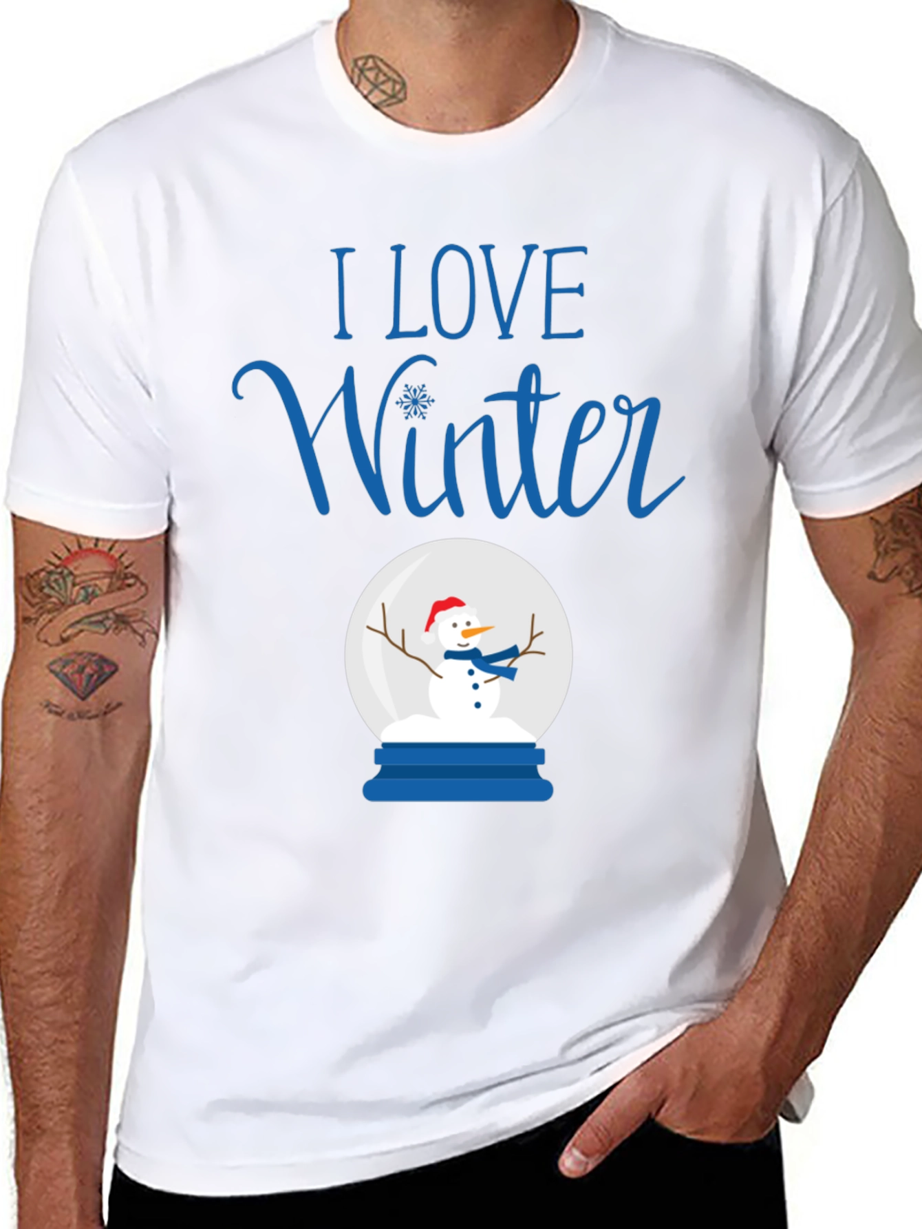 I Love Winter Snow Globe T-Shirt