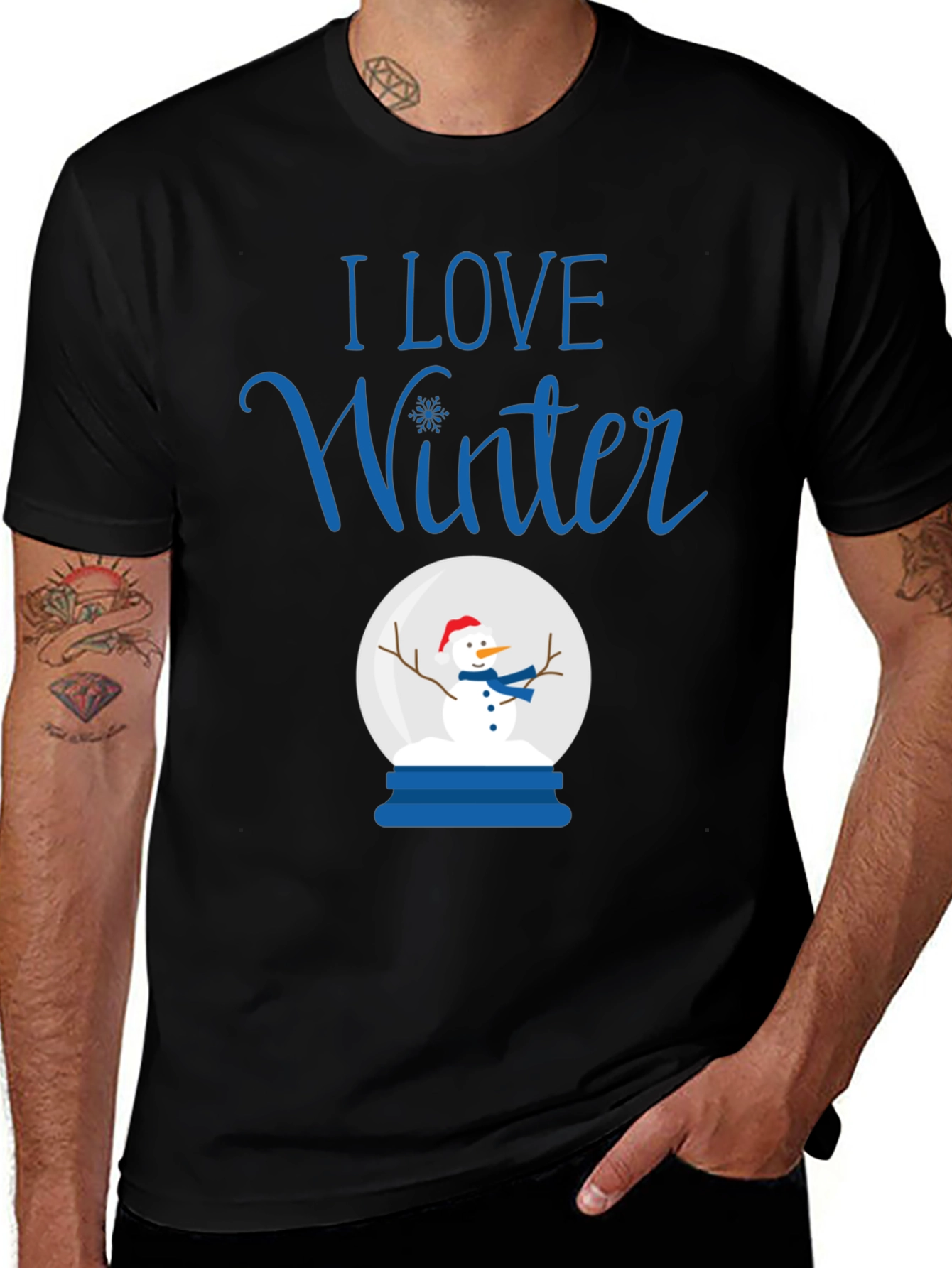 I Love Winter Snow Globe T-Shirt