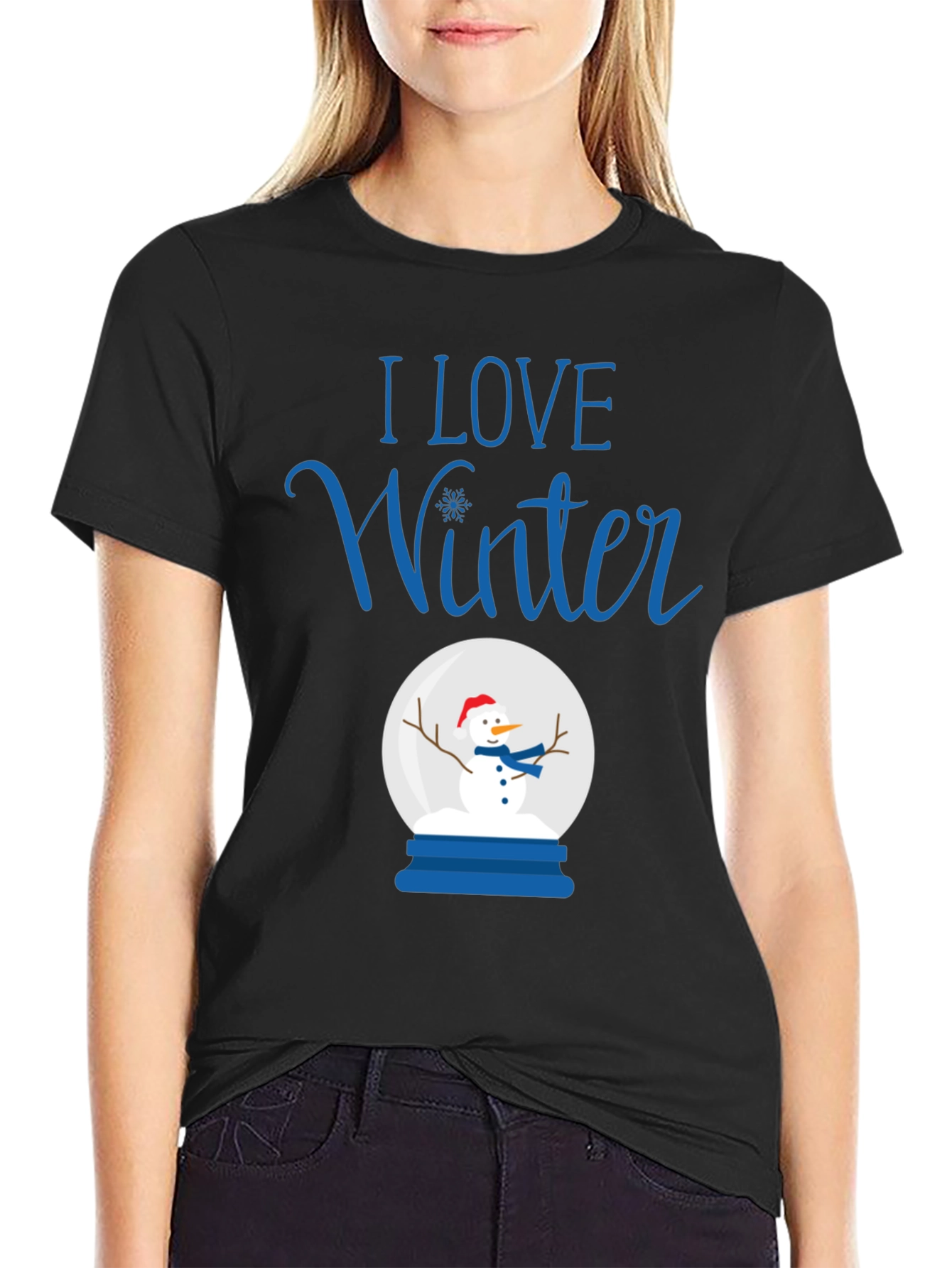 I Love Winter Snow Globe T-Shirt