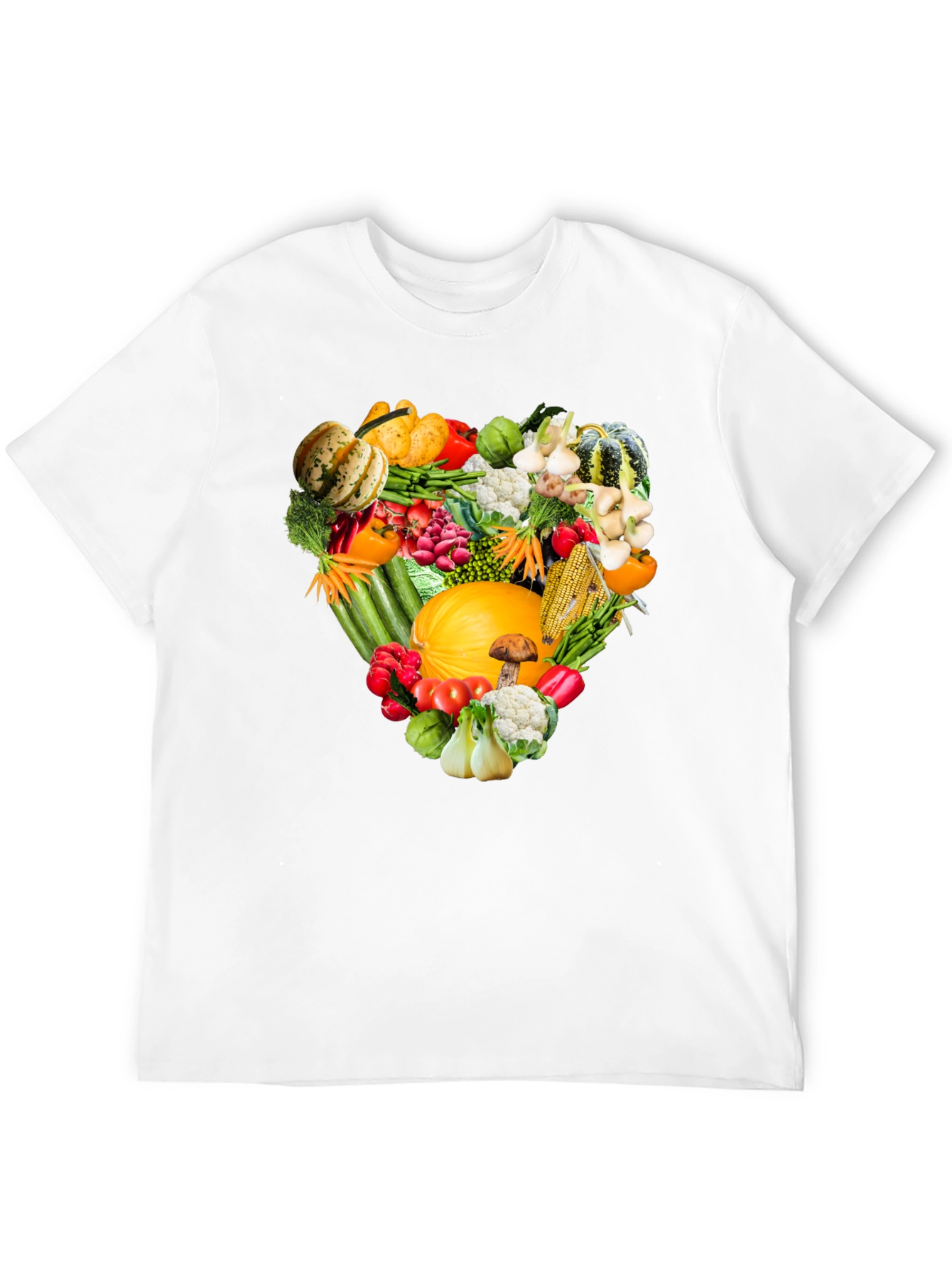 Heart of Veggies Graphic Tee - Black Cotton T-Shirt