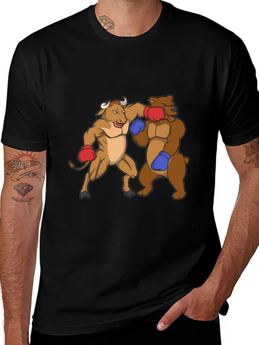 Bull vs Bear Boxing T-Shirt - Stock Market Humor