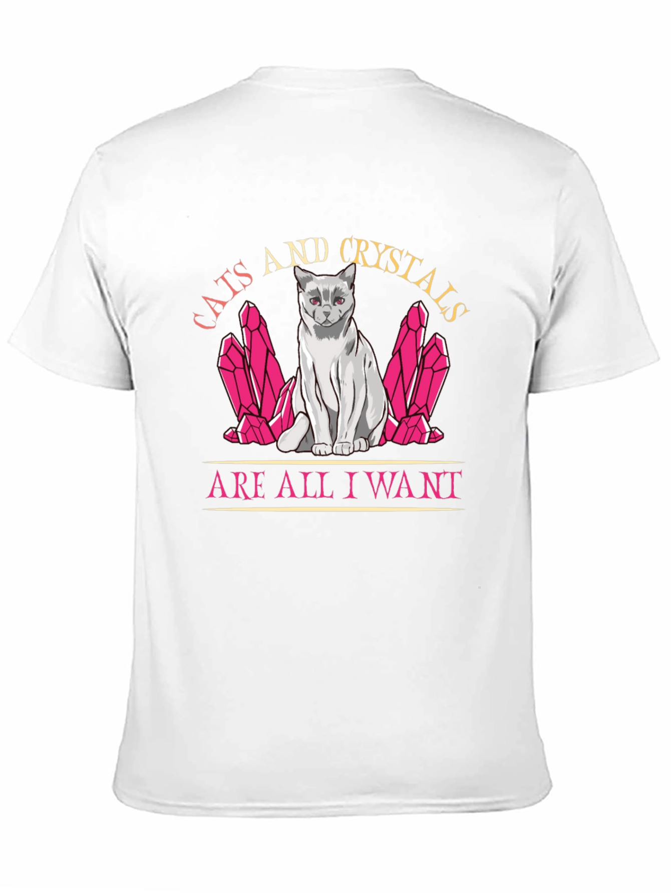 Cats and Crystals T-Shirt: Whimsical Graphic Tee