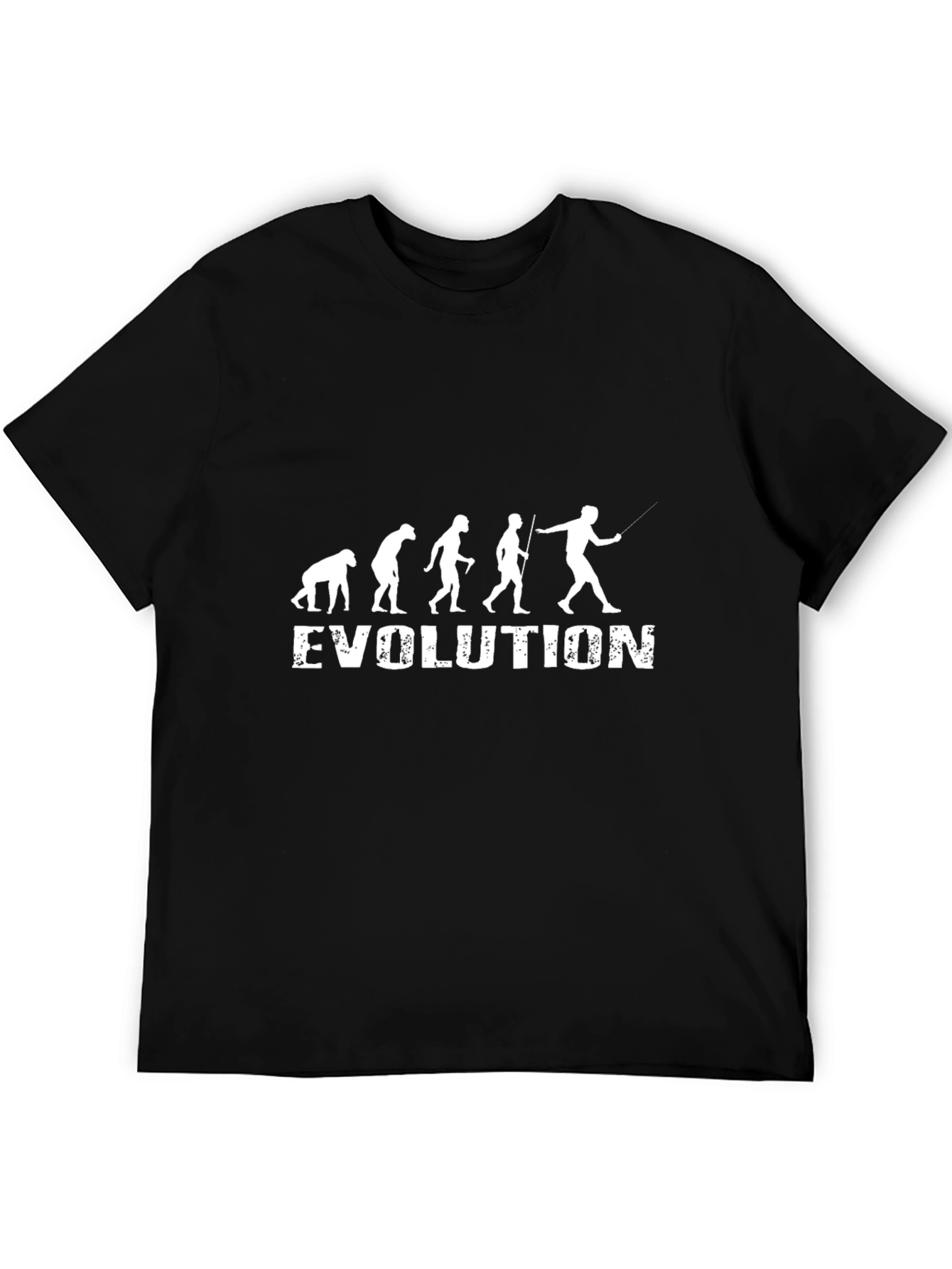 Evolution Fishing T-Shirt - Black Cotton Tee