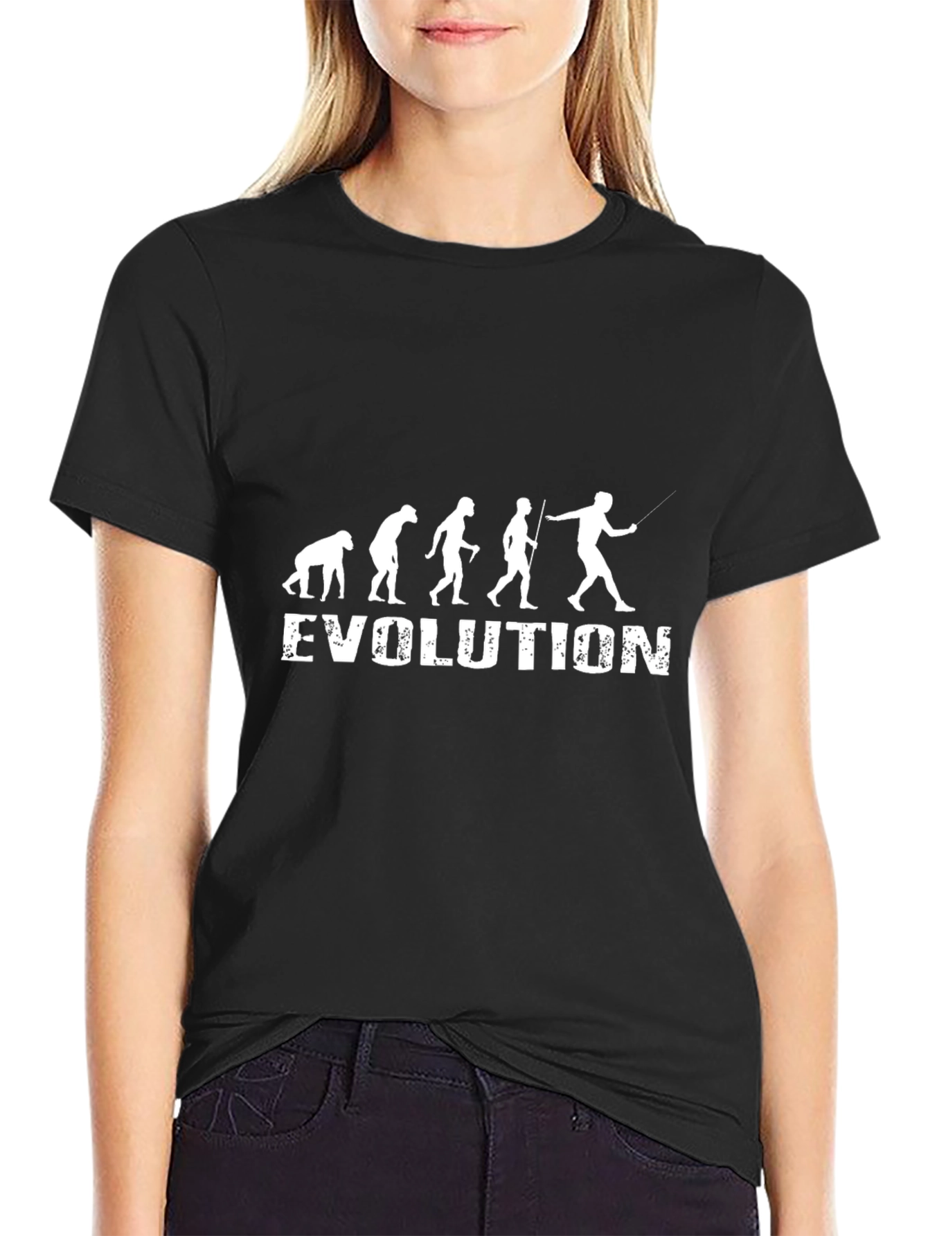 Evolution Fishing T-Shirt - Black Cotton Tee