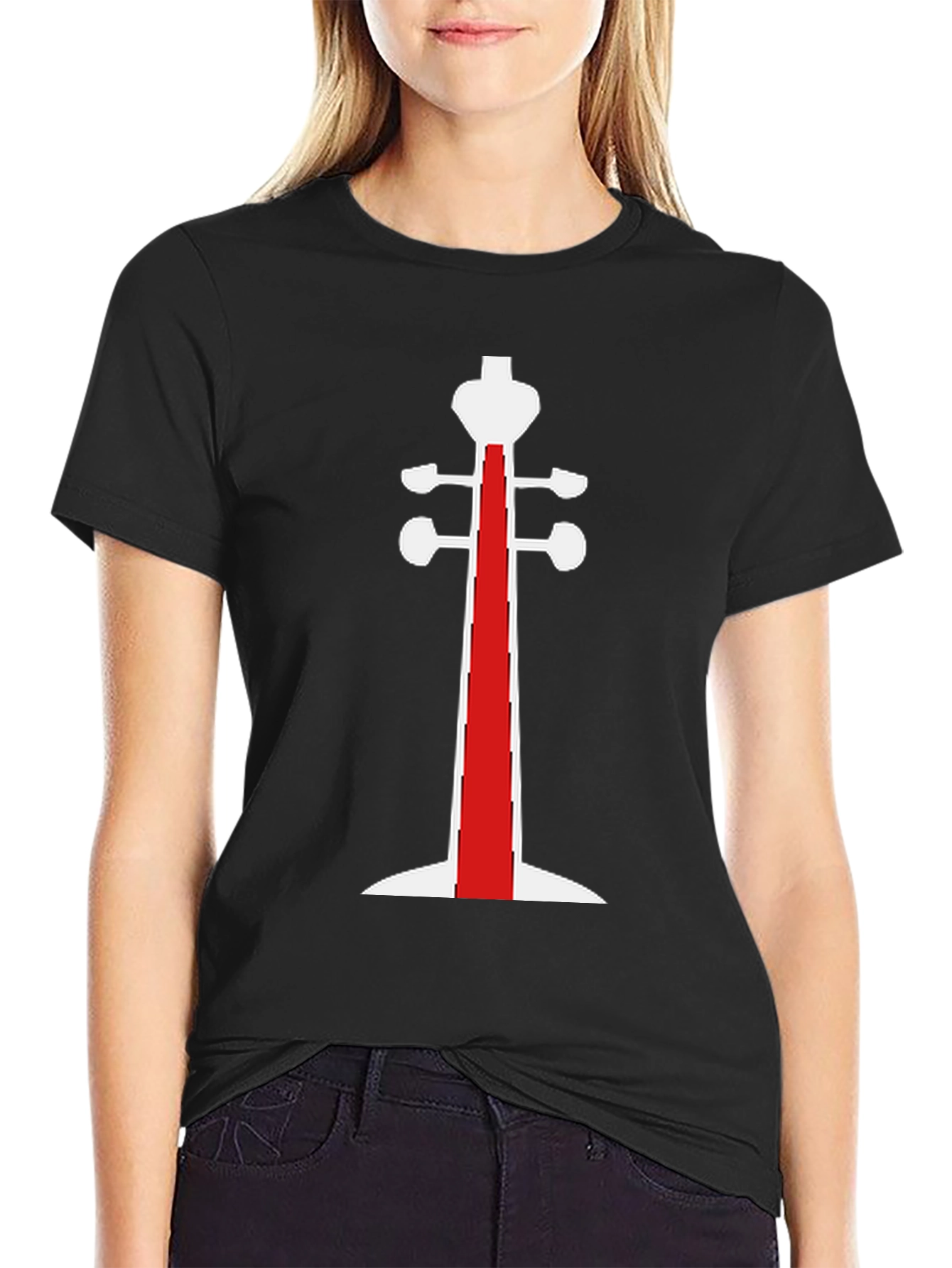 Unique Black T-Shirt with Violin Design