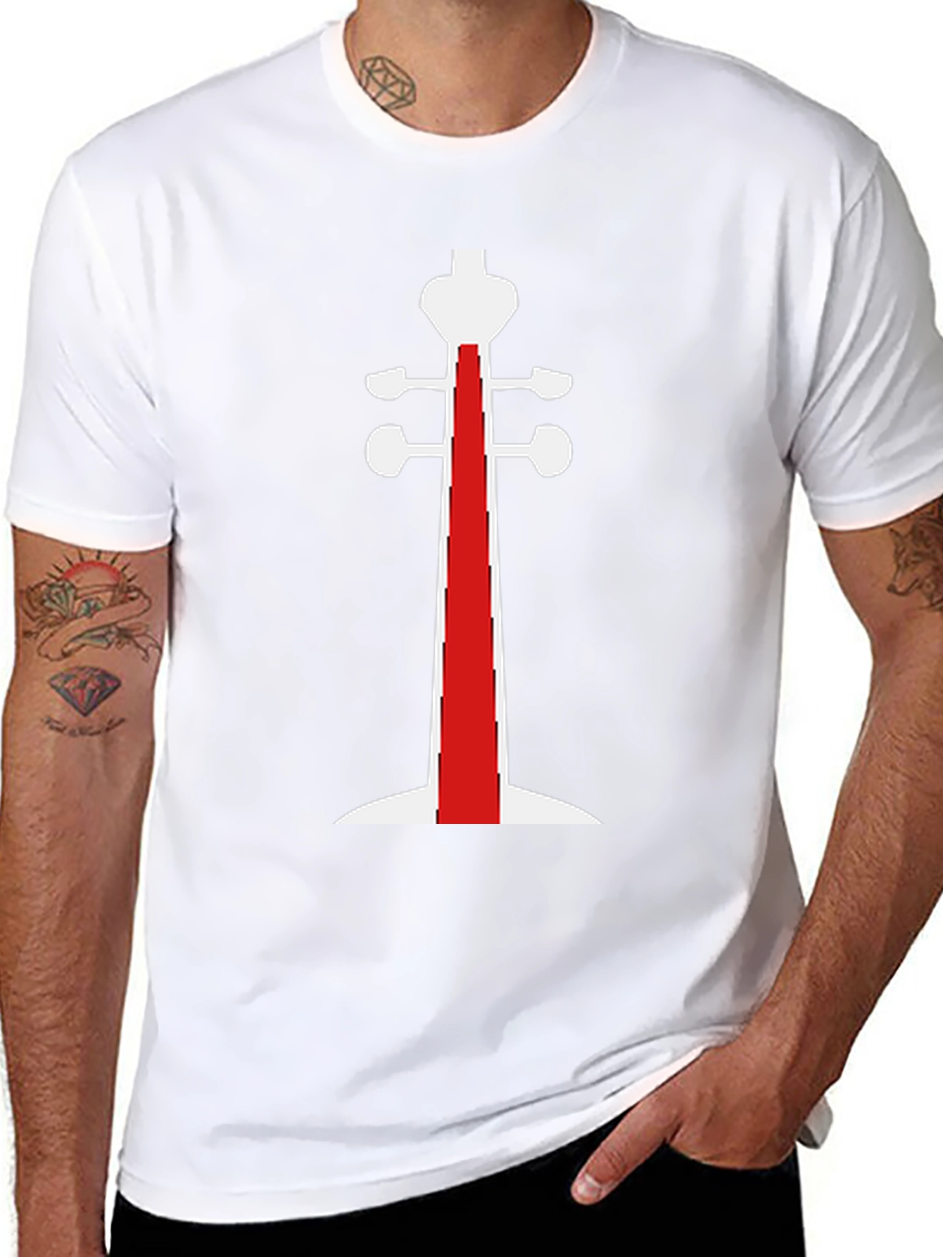 Unique Black T-Shirt with Violin Design