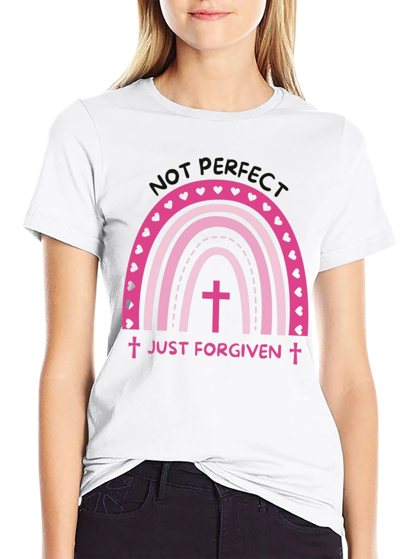 Just Forgiven Rainbow Heart Christian T-Shirt