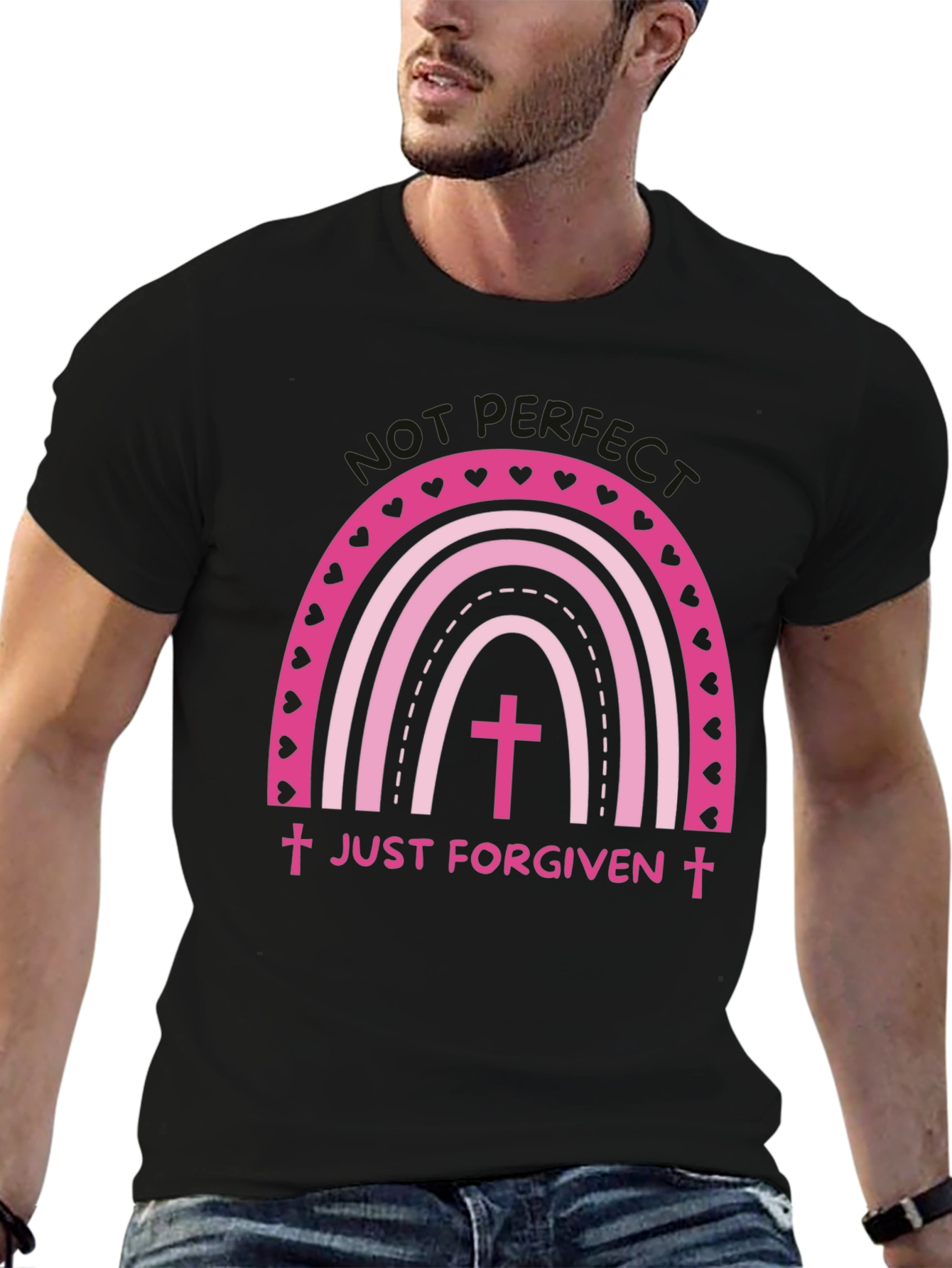 Just Forgiven Rainbow Heart Christian T-Shirt