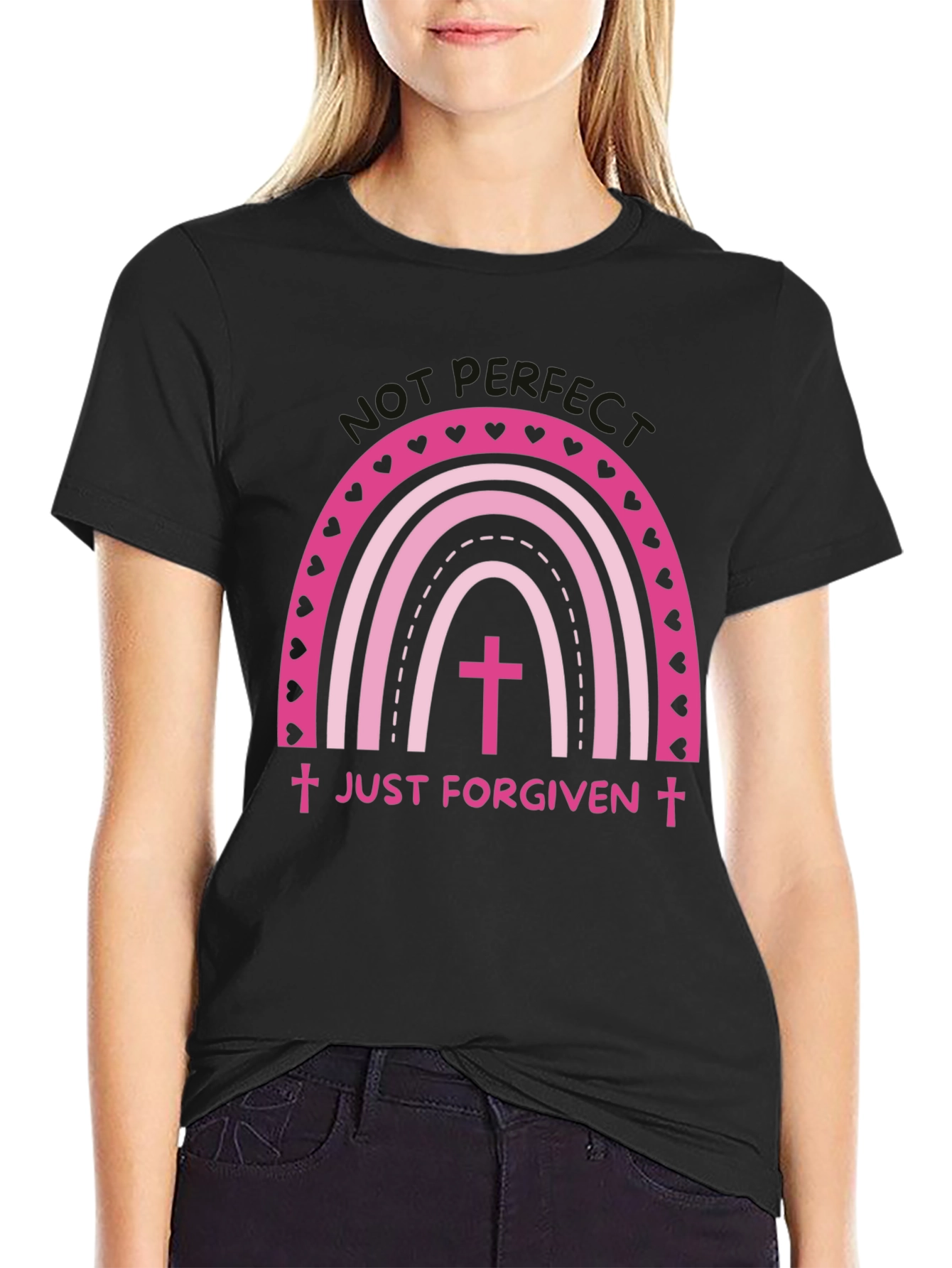 Just Forgiven Rainbow Heart Christian T-Shirt