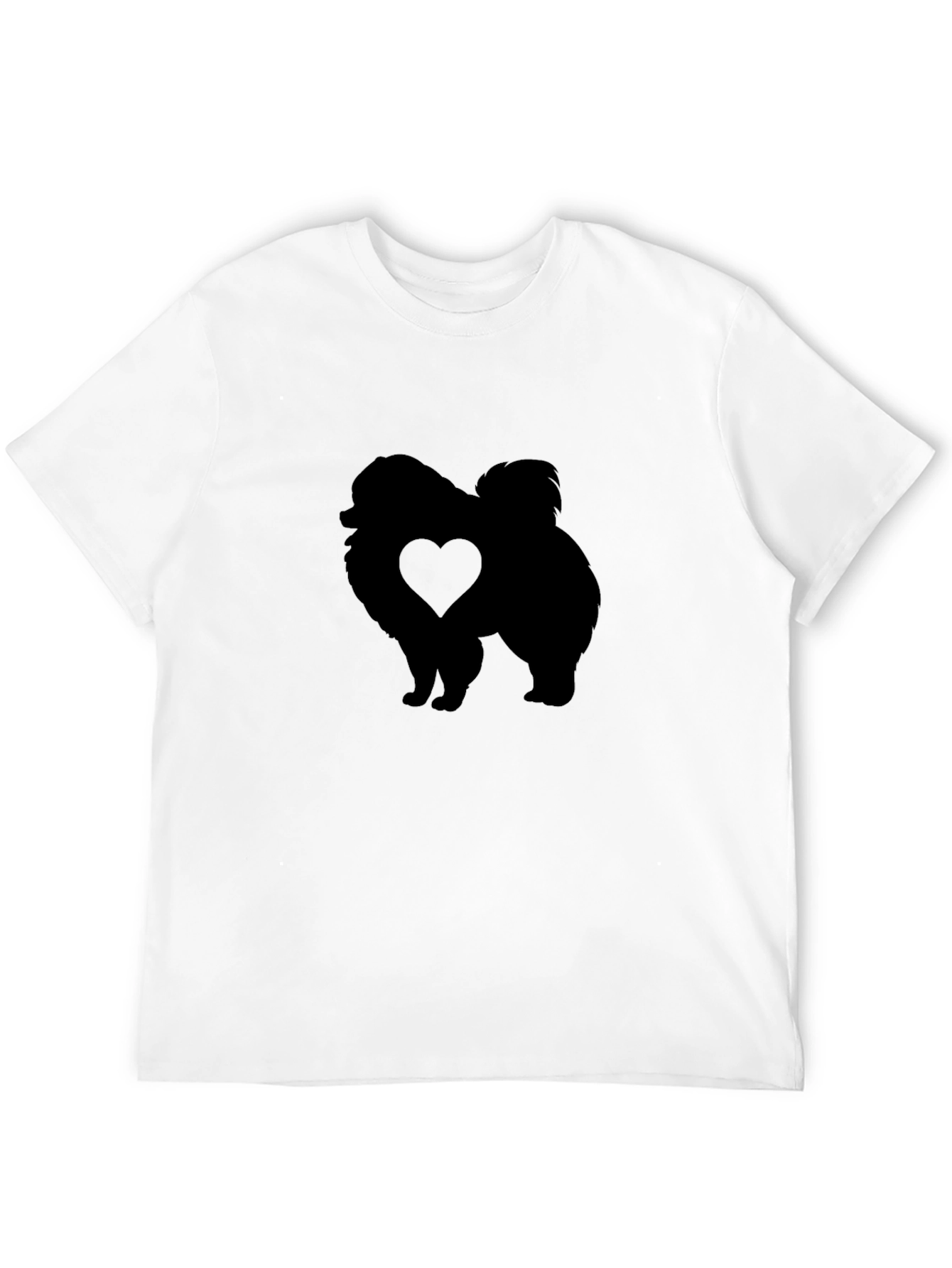 Dog Heart Silhouette Black T-Shirt